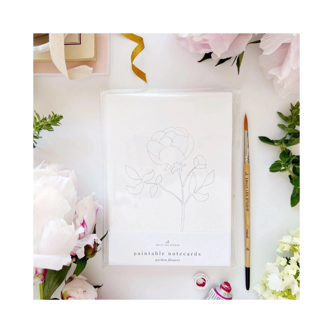 Garden Flowers Paintable Watercolor Notecard Set