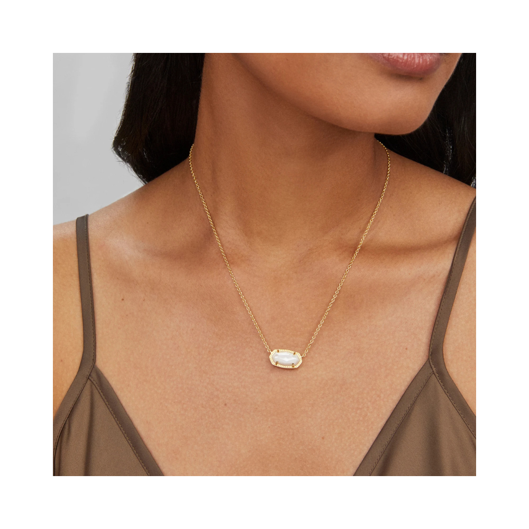 Gold Ivory Mother Of Pearl Elisa Pendant Necklace