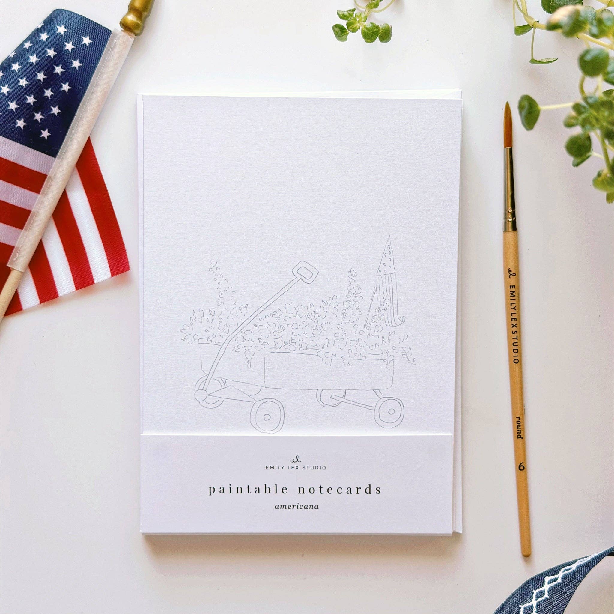 Americana paintable watercolor notecard set