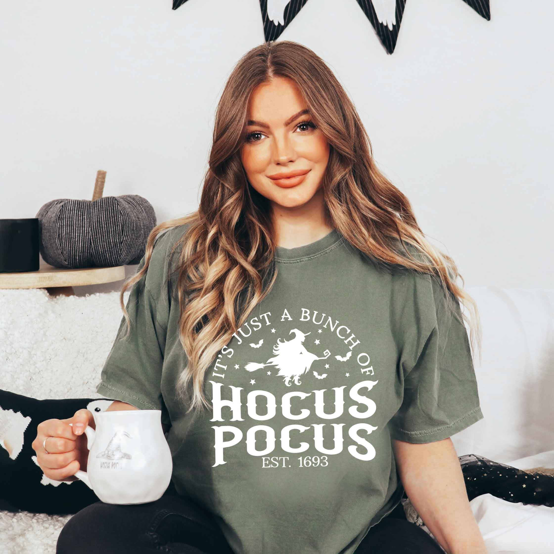 Hocus Pocus Witch | Garment Dyed Tee | Halloween: Yam / White Ink / Large