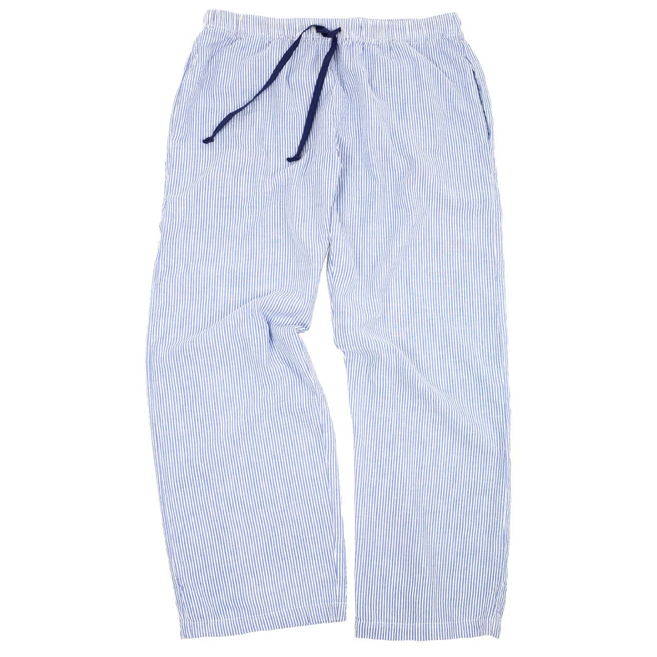 Blue Seersucker Sleep Pants: XS