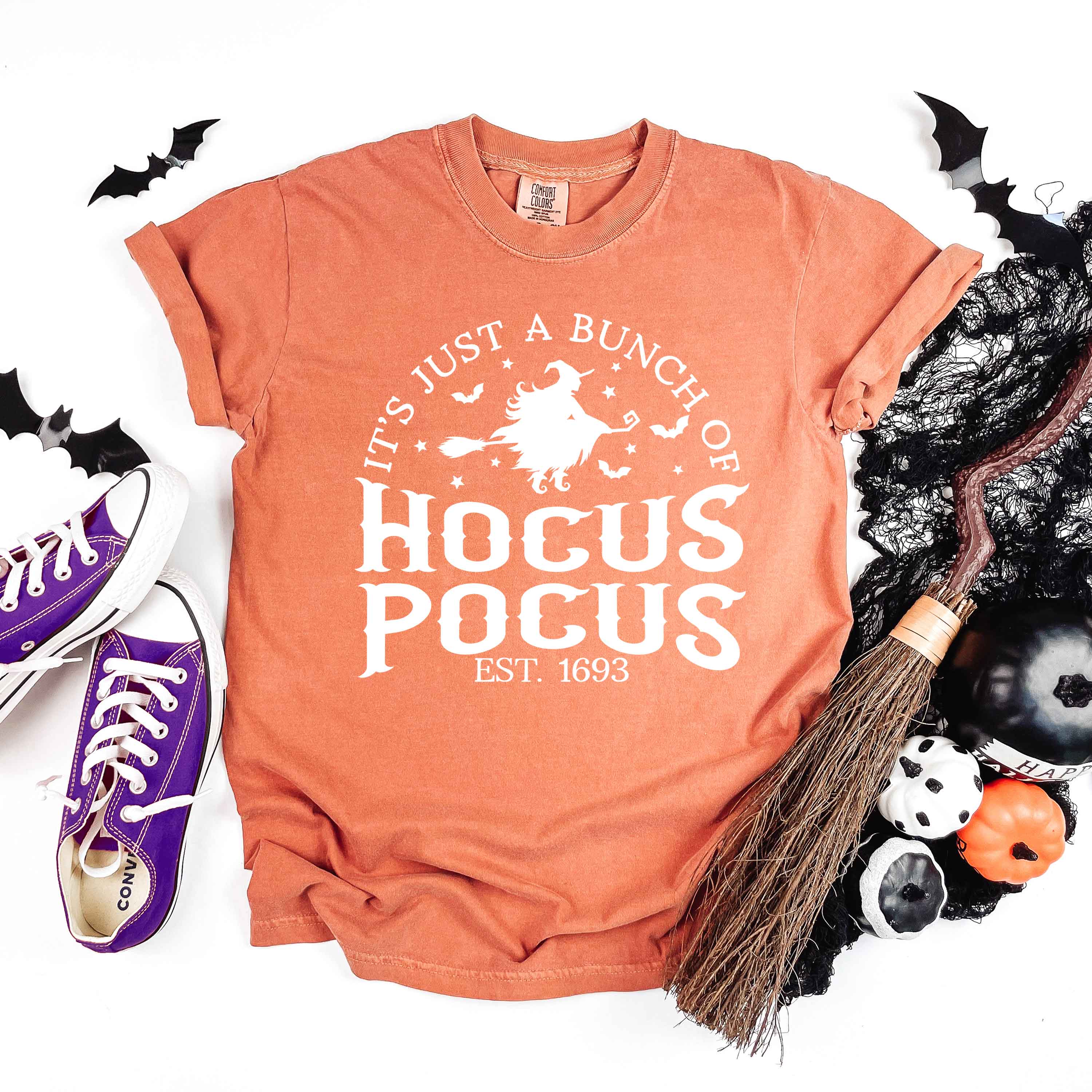 Hocus Pocus Witch | Garment Dyed Tee | Halloween: Yam / White Ink / Medium