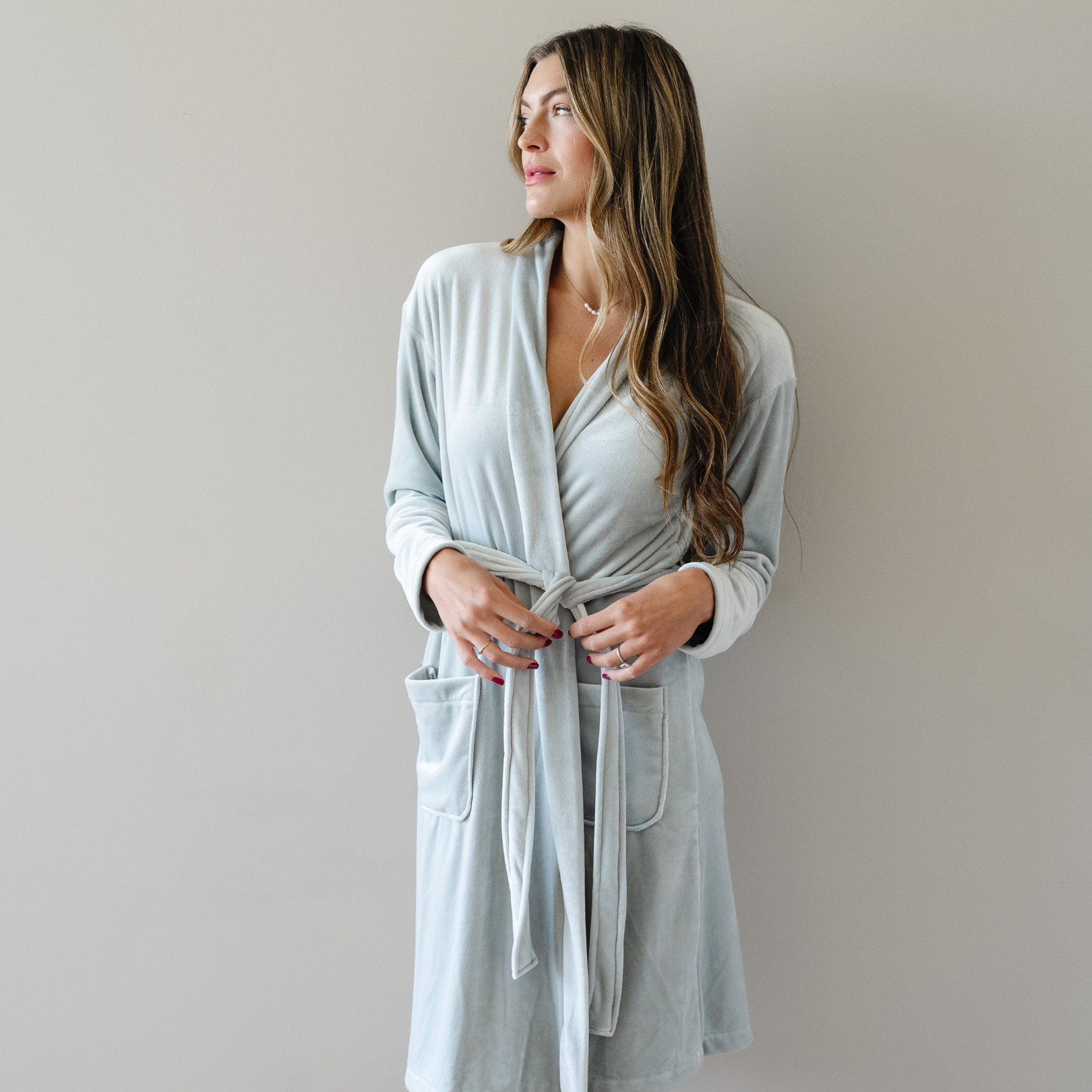 MINKY STRETCH LUXE ROBES: Charcoal / Small