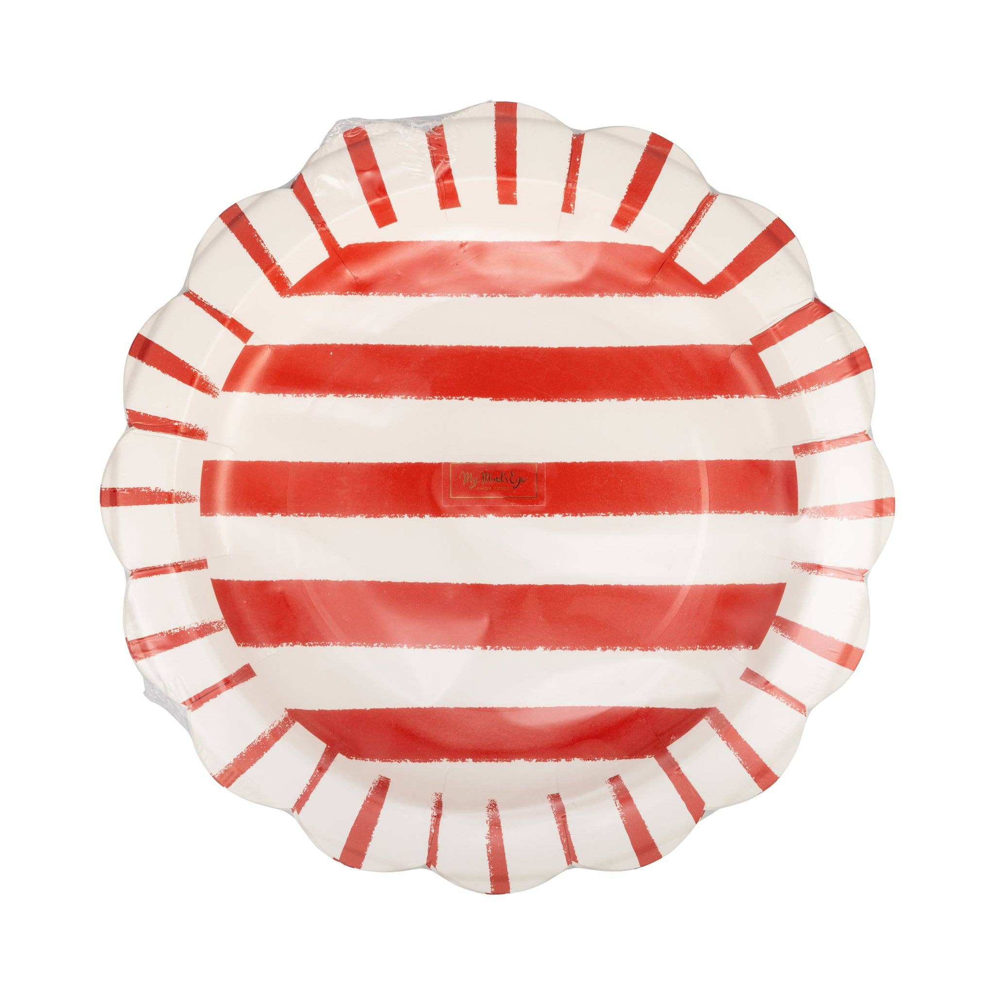Red Striped Paper Plate - 11"