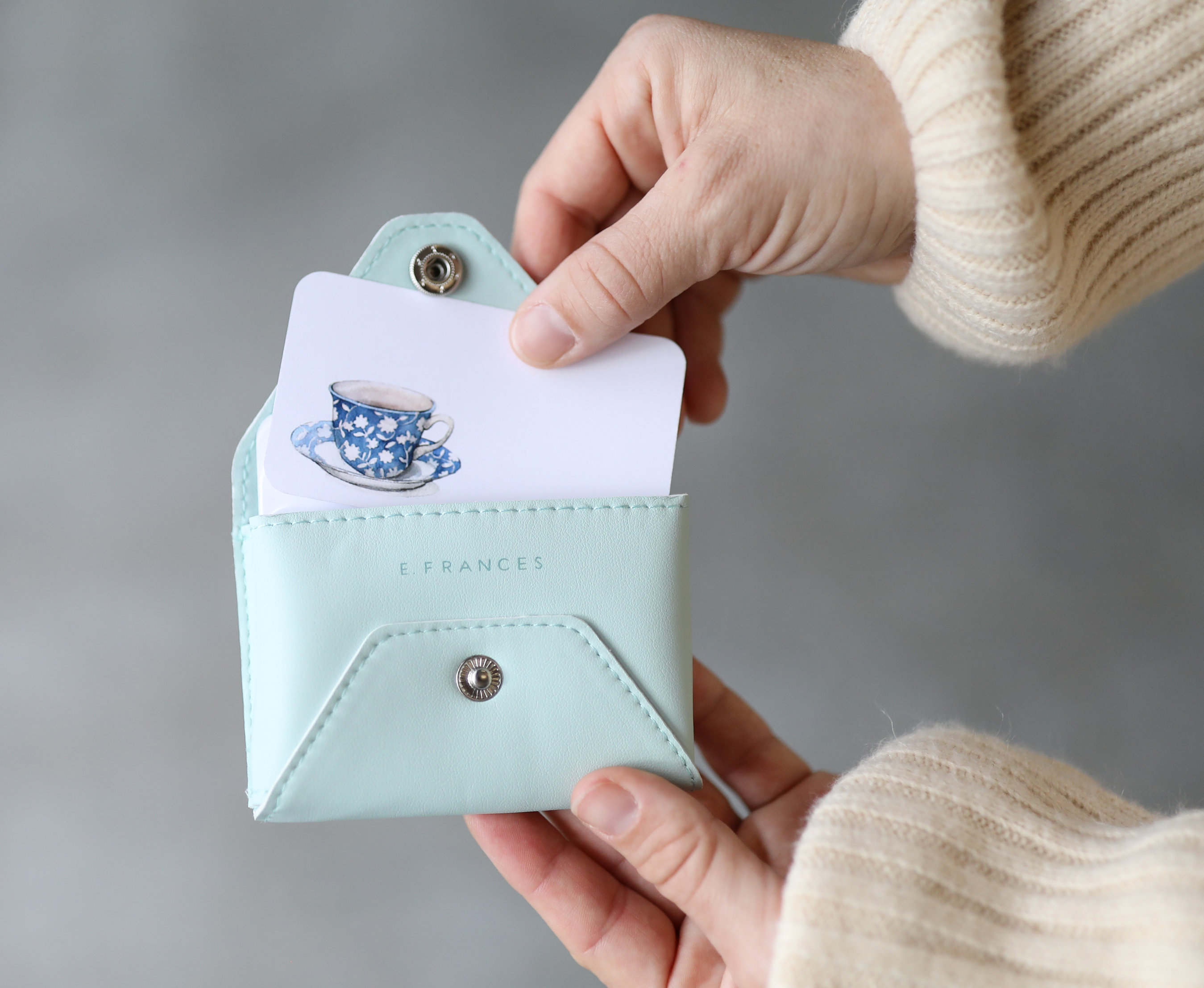 E. Frannie Pack | Little Notes® Cardholder (Seaglass Green)