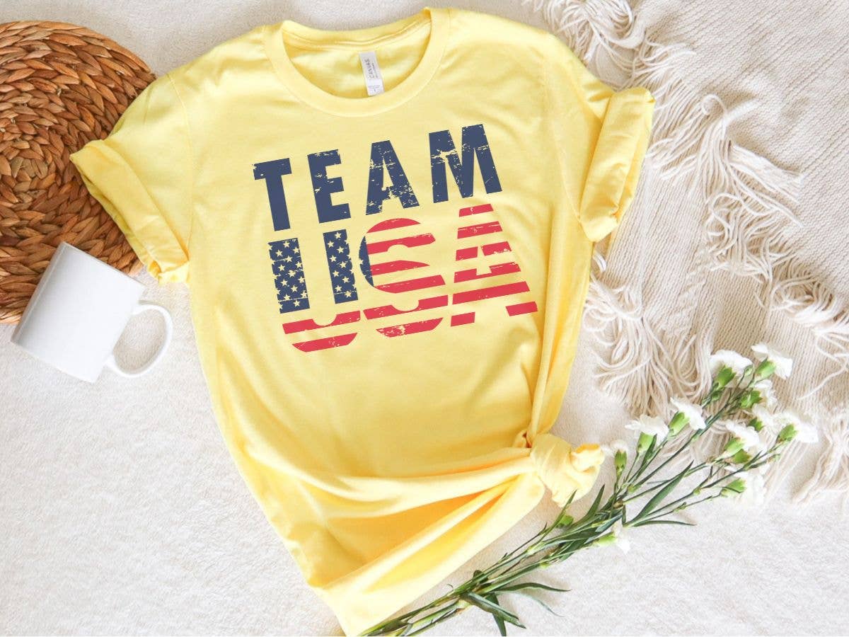 Team USA Olympics  America Patriotic  4th of July T Shirt: White / S