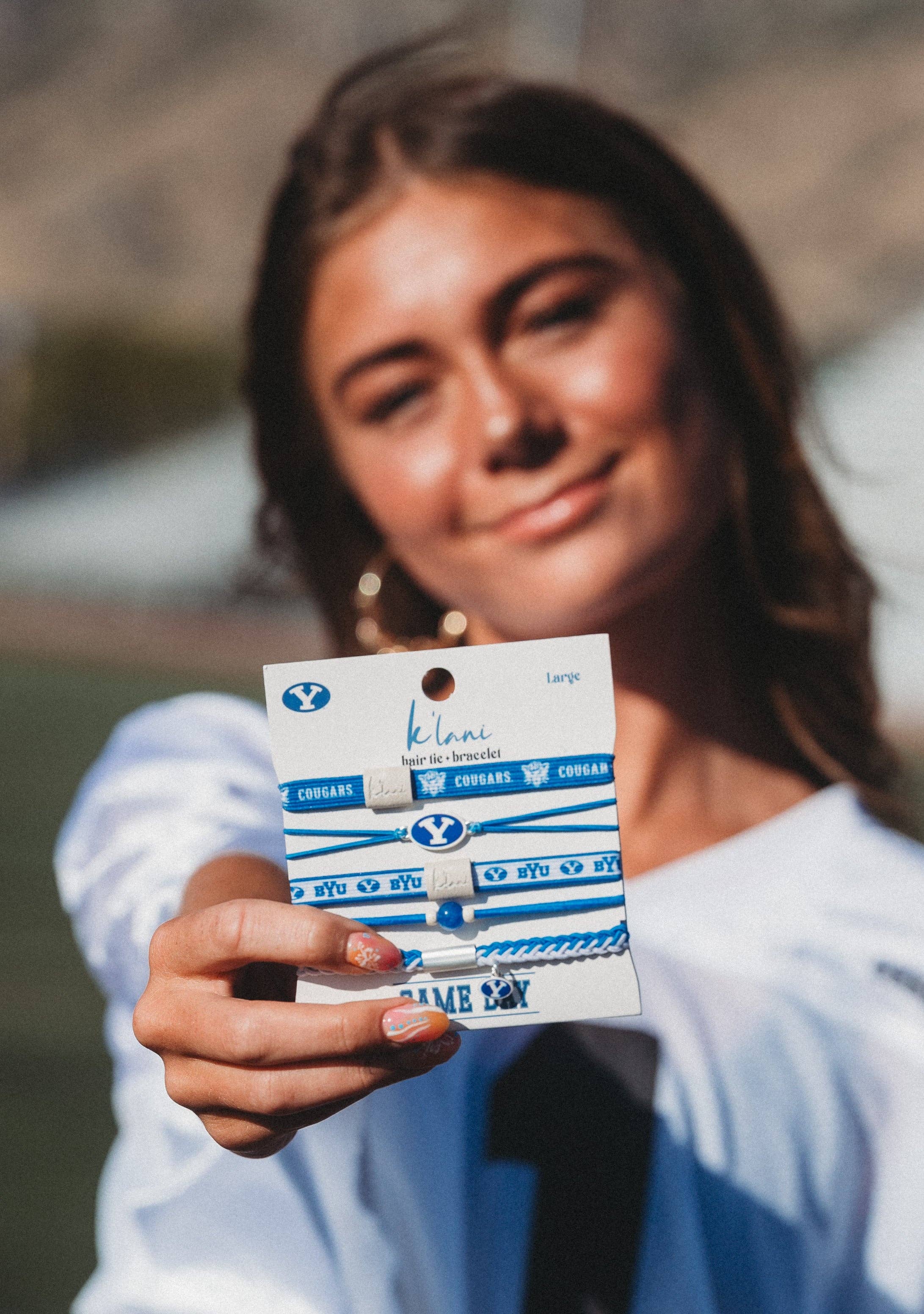 "Game Day" - BYU Hair Tie Bracelet: Medium