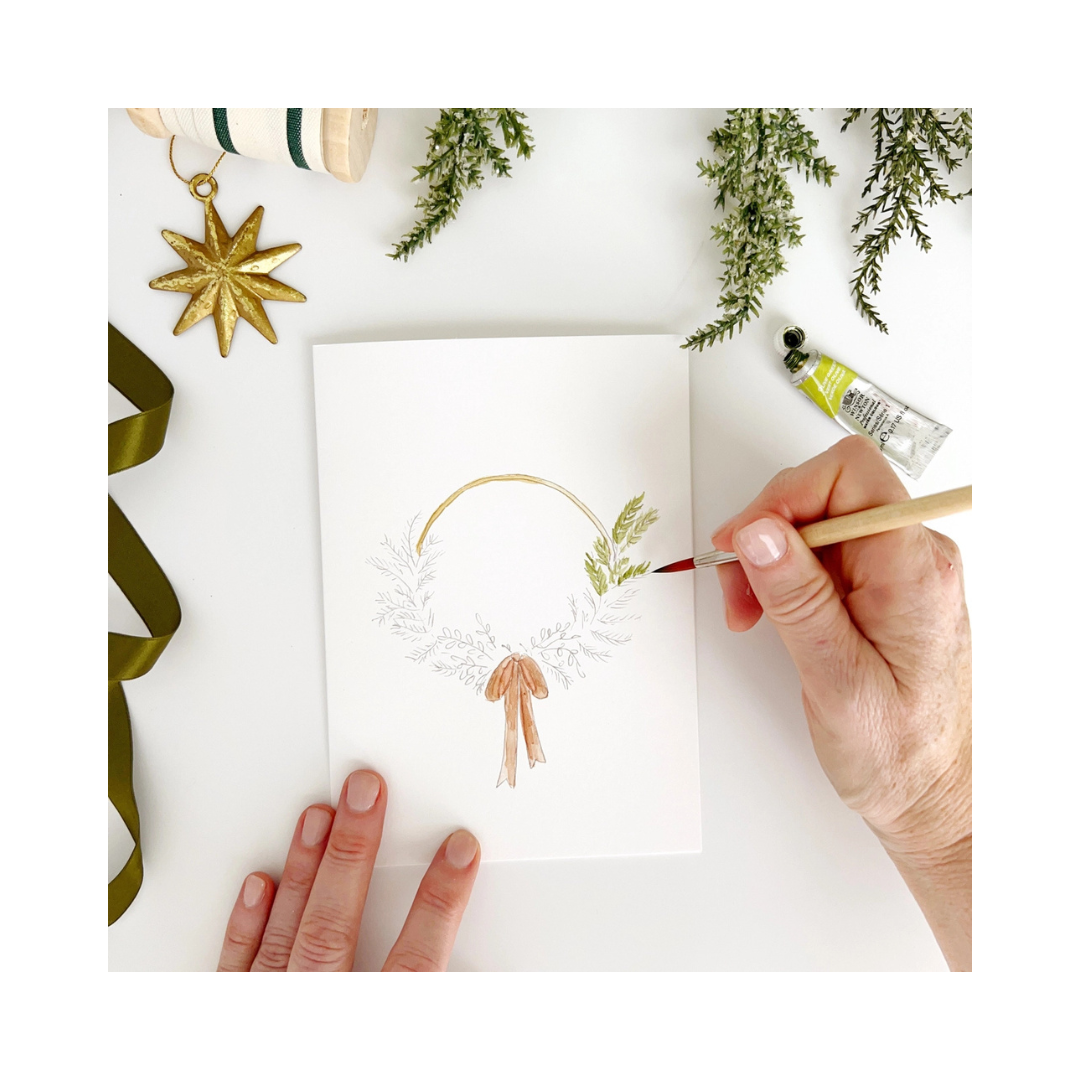Wreaths Paintable Notecards