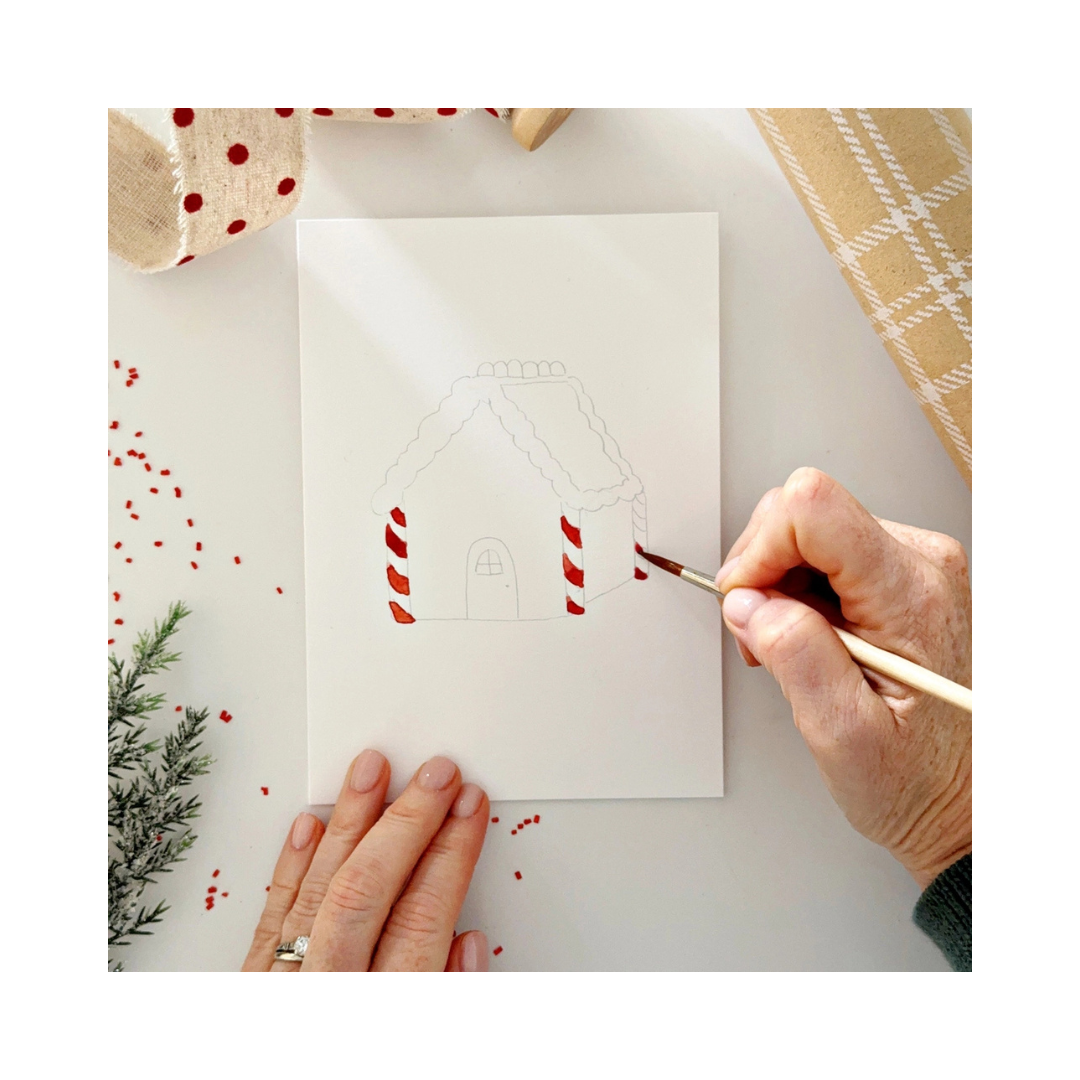 Gingerbread Paintable Notecards