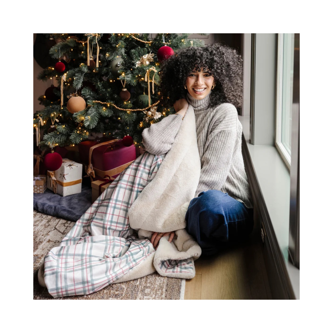 Holiday Plaid Minky Lush Throw Blanket