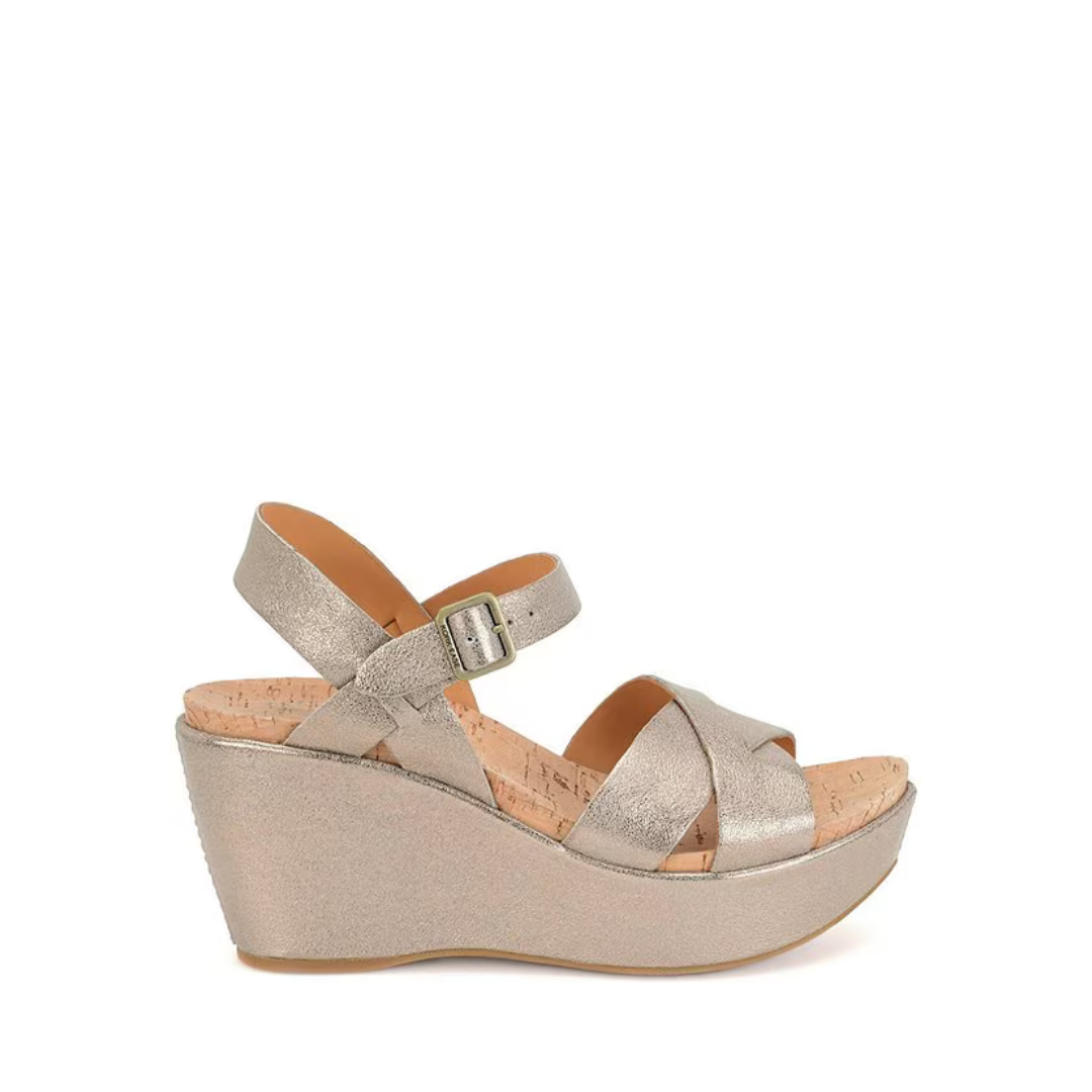 Gold Cork Ava Wedge Sandal