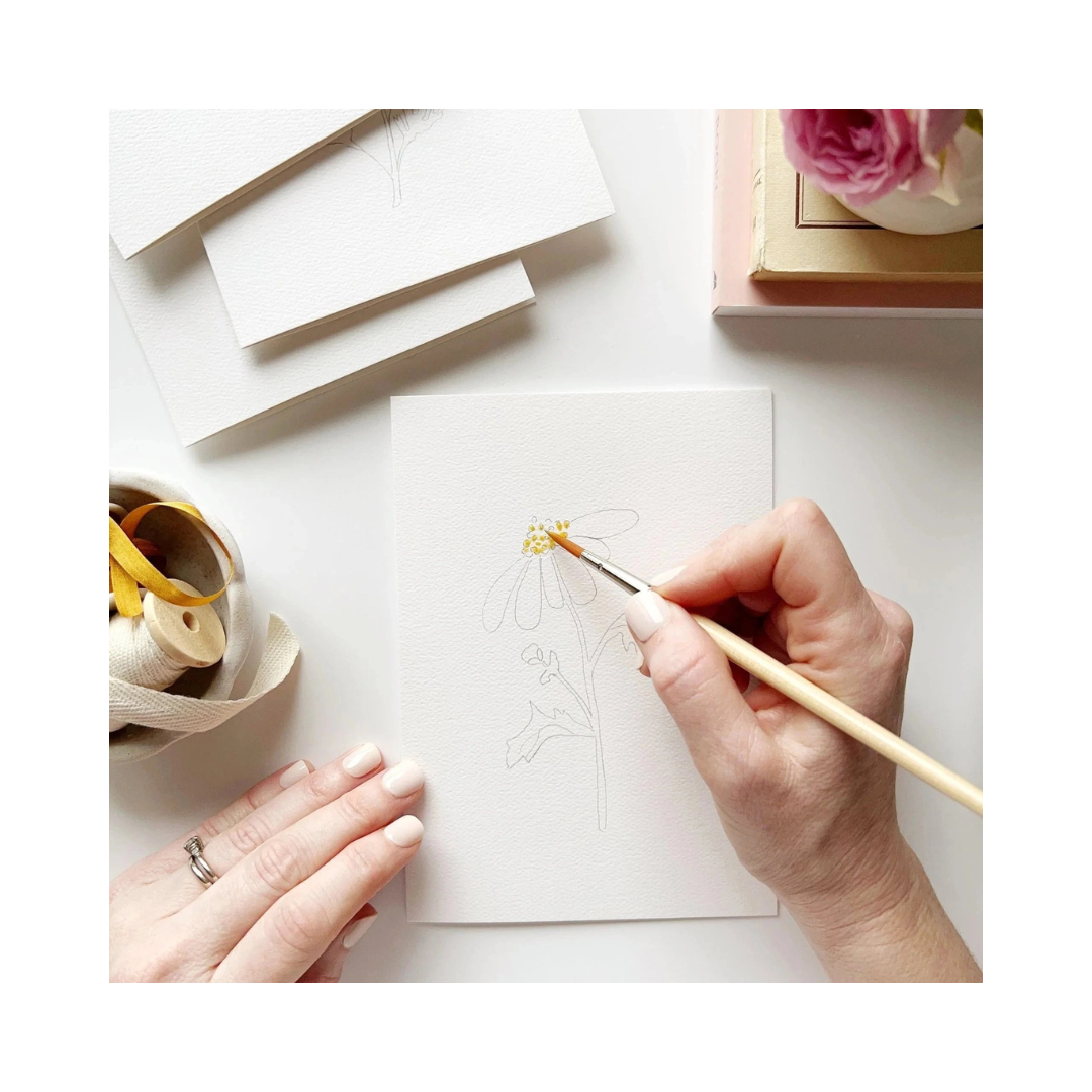 Garden Flowers Paintable Watercolor Notecard Set