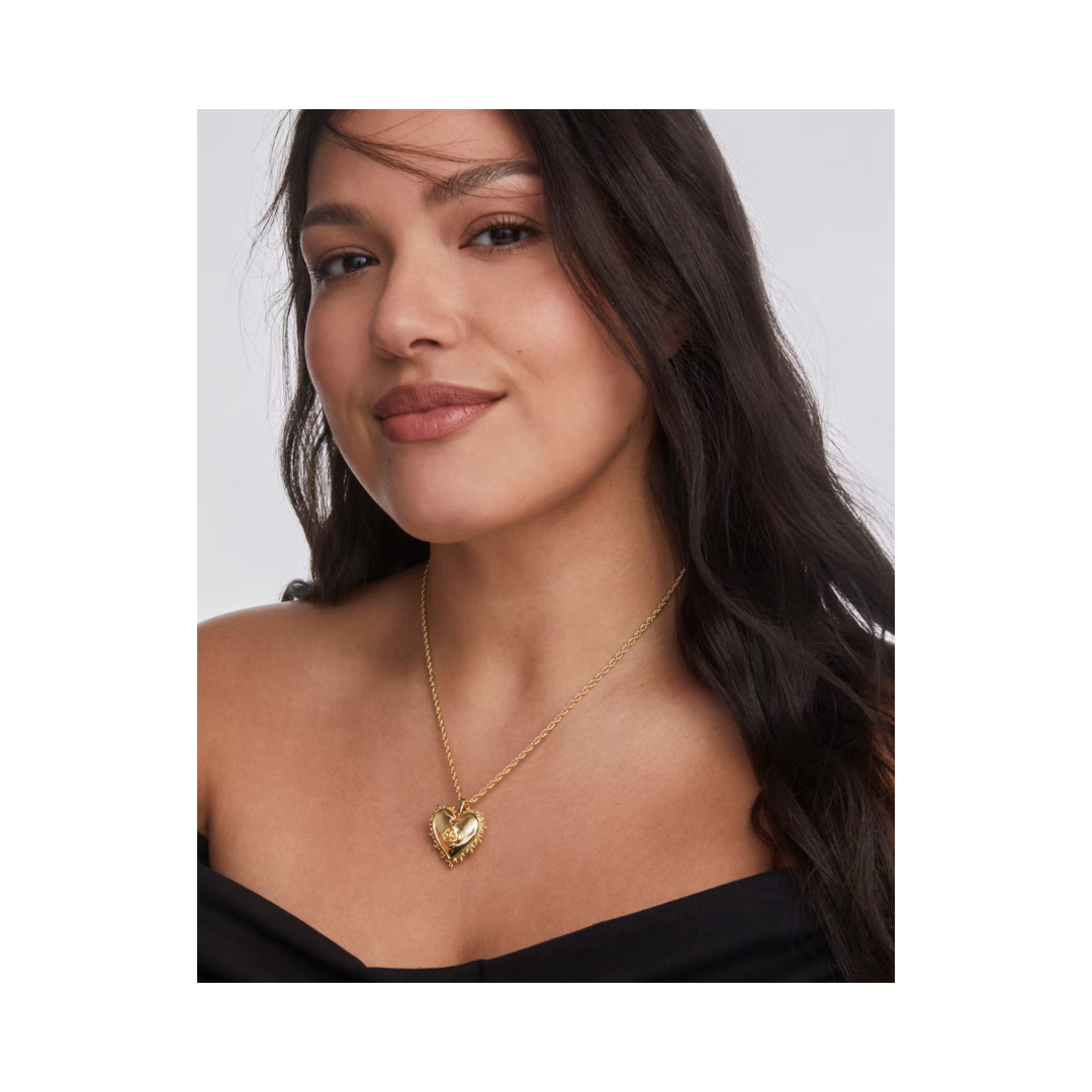 Mallory Rose Locket Necklace in Gold