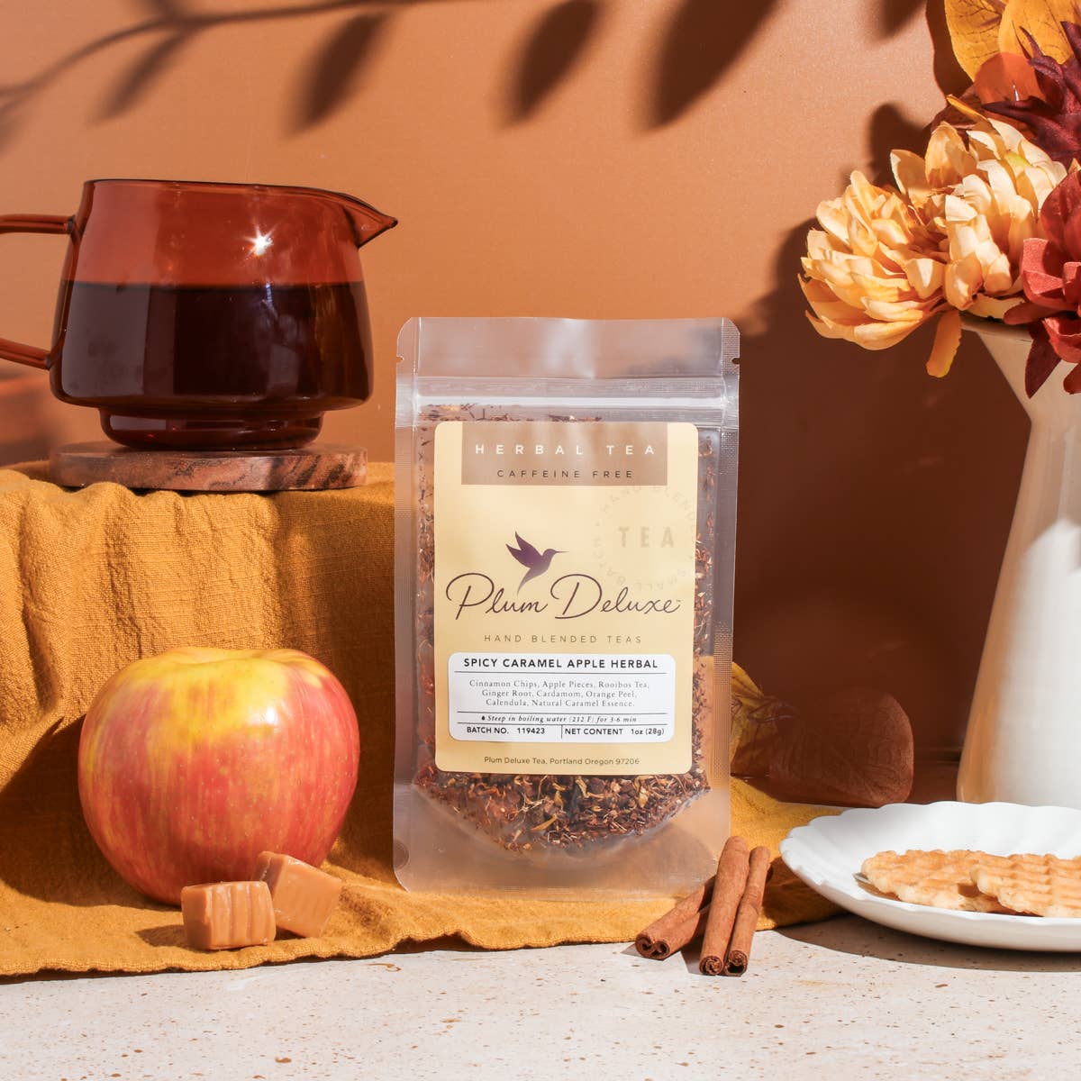 Spicy Caramel Apple Herbal Loose Leaf Tea: 1 oz