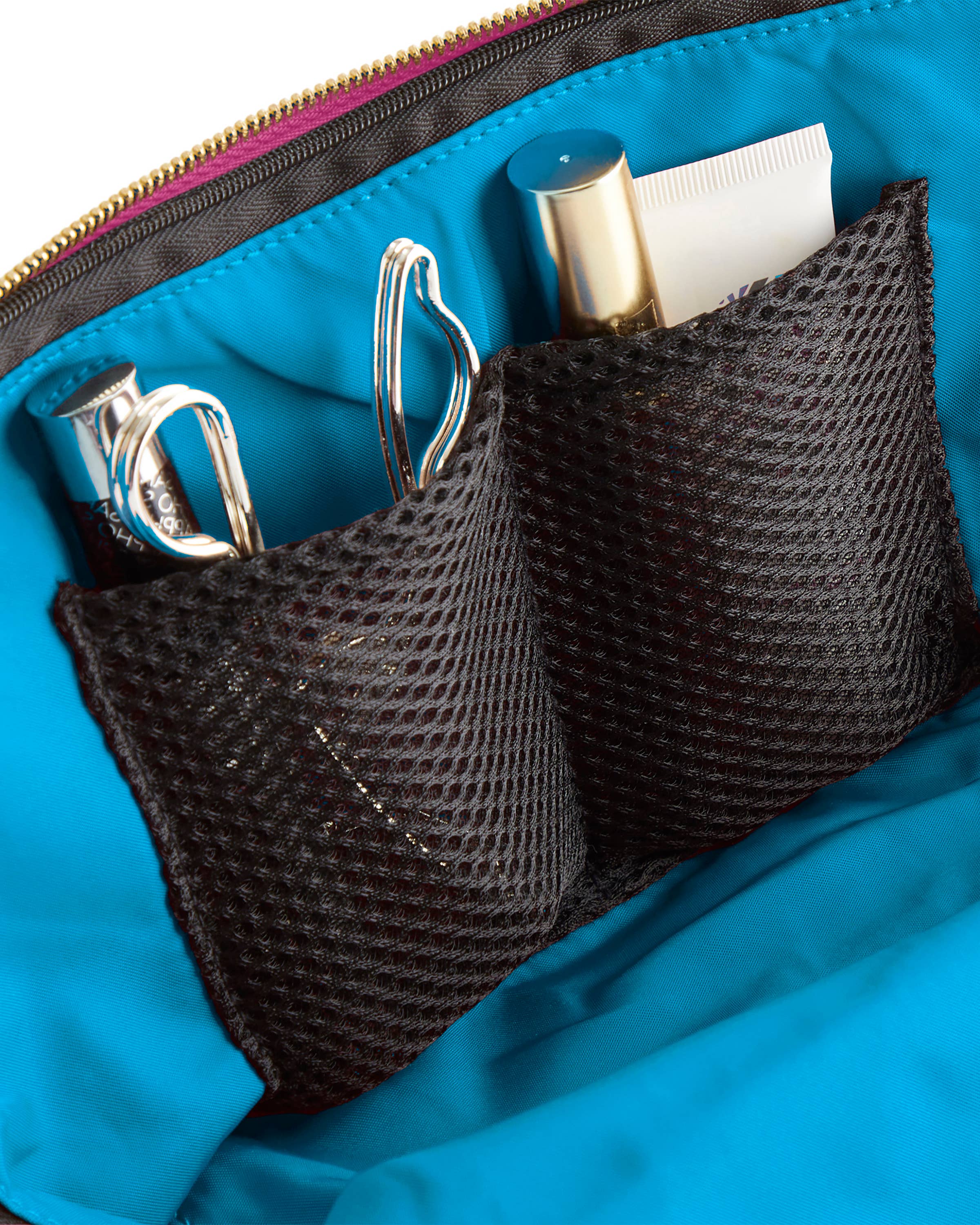 Signature Makeup Bag-Machine Washable Medium Cosmetic Bag: Black/Leopard / Nylon / Signature Makeup Bag