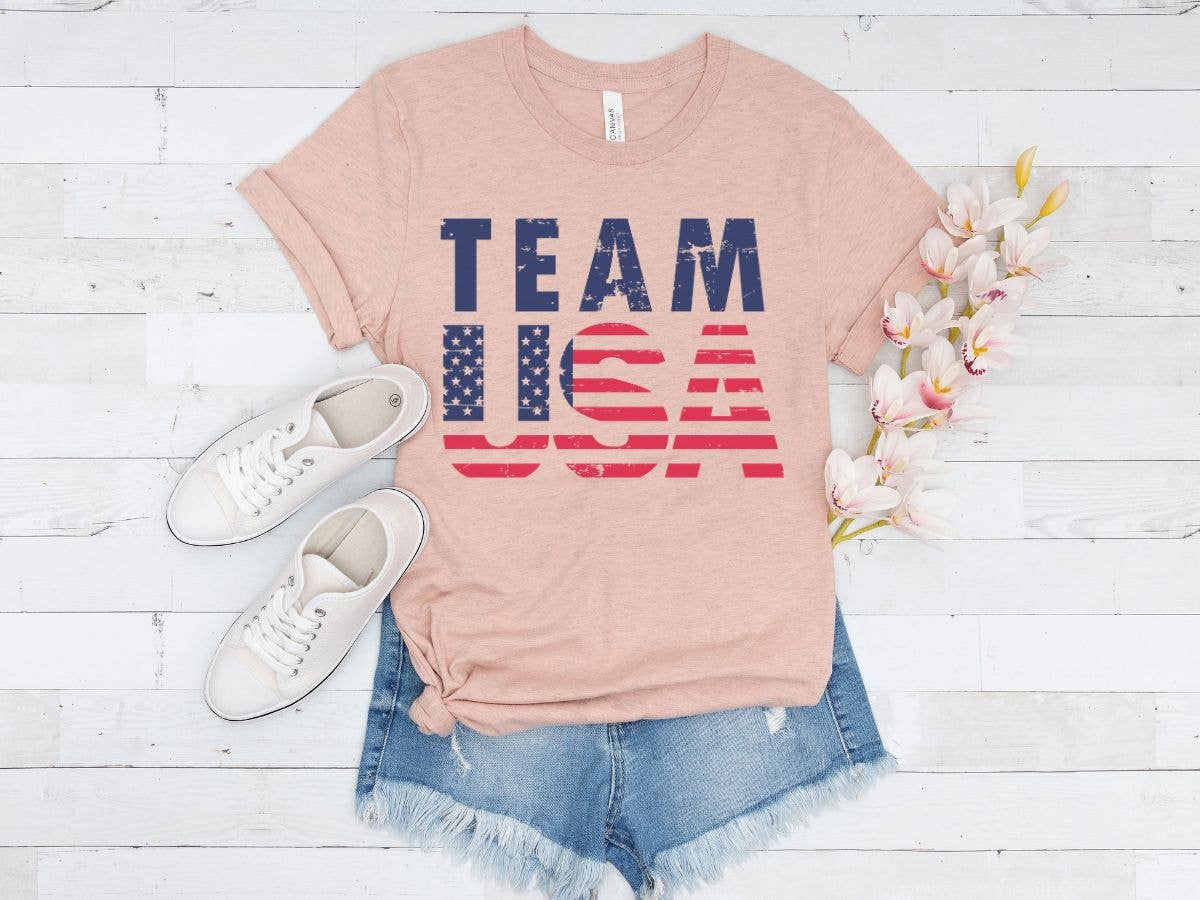 Team USA Olympics  America Patriotic  4th of July T Shirt: White / M