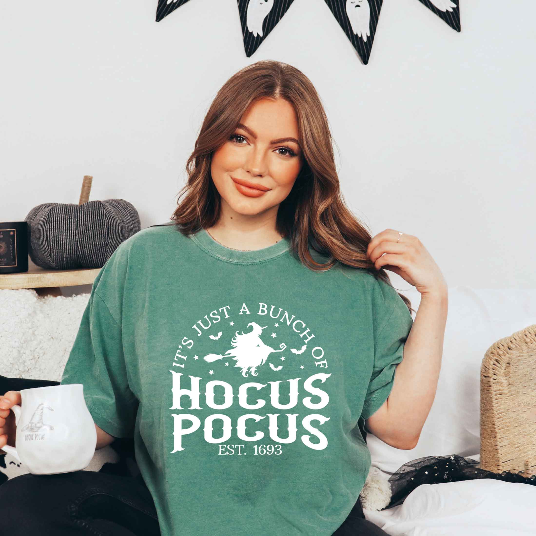 Hocus Pocus Witch | Garment Dyed Tee | Halloween: Yam / White Ink / Medium