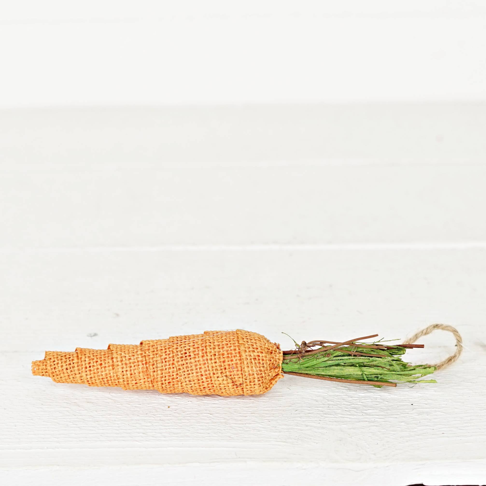 ISB68980- Burlap Carrot Ornament 8" x 1.5" size