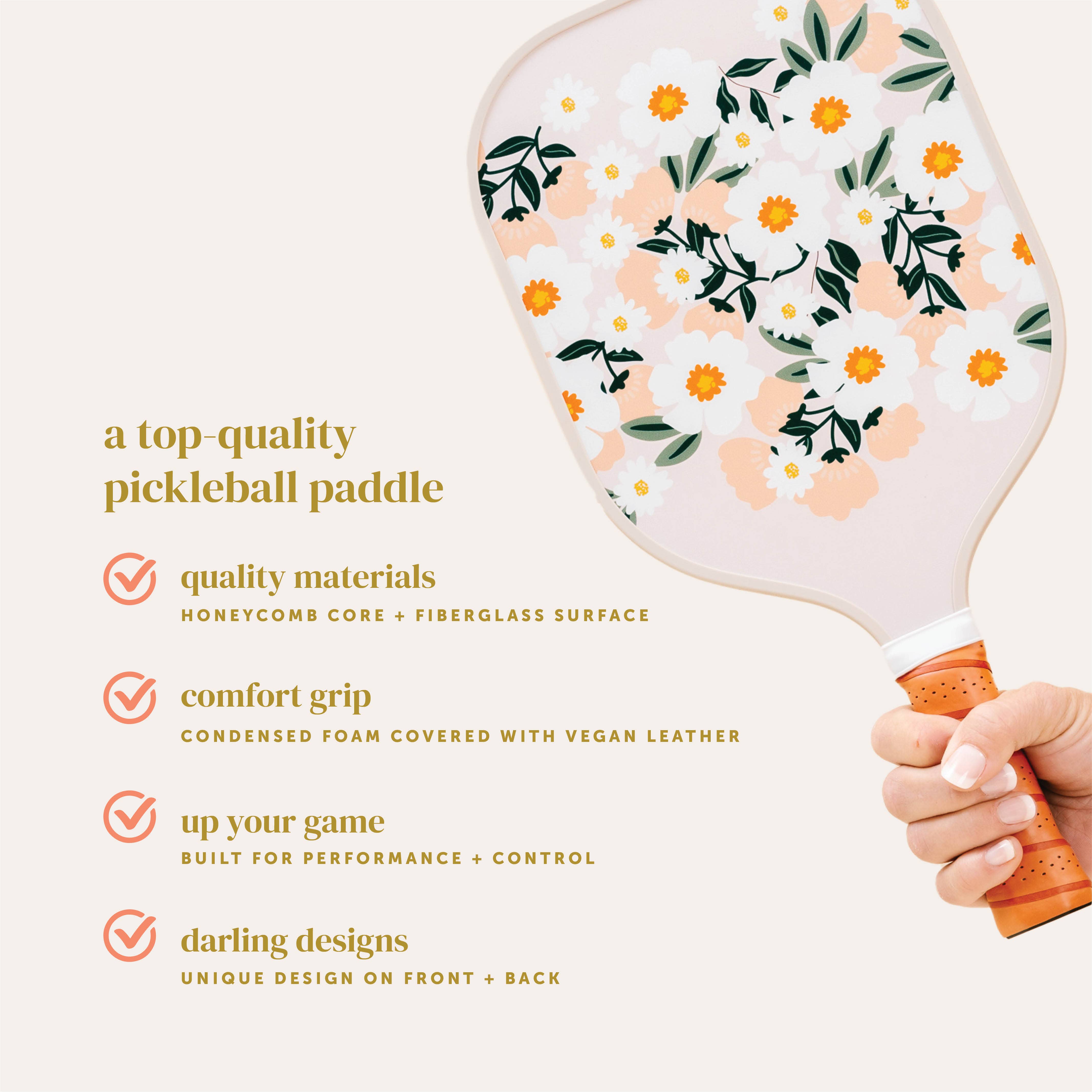 Pickleball Paddle - Flower Talk Pink