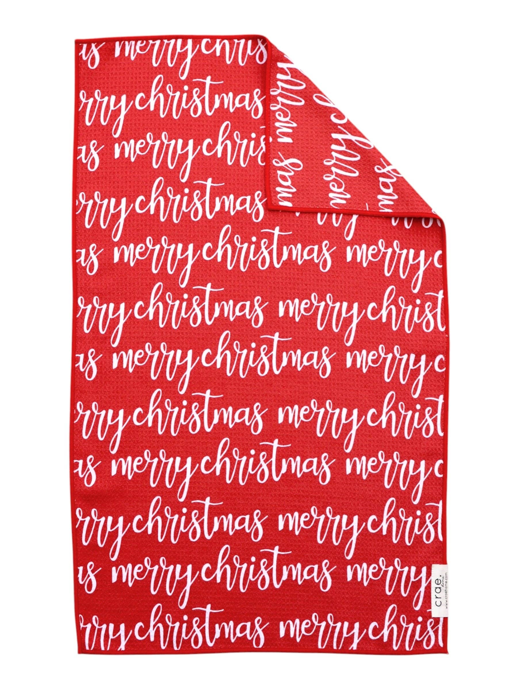 Crae.Home - A Very Merry Christmas: Double-Sided Hand Towel - Red / Hand Towel (17 in x 27 in)