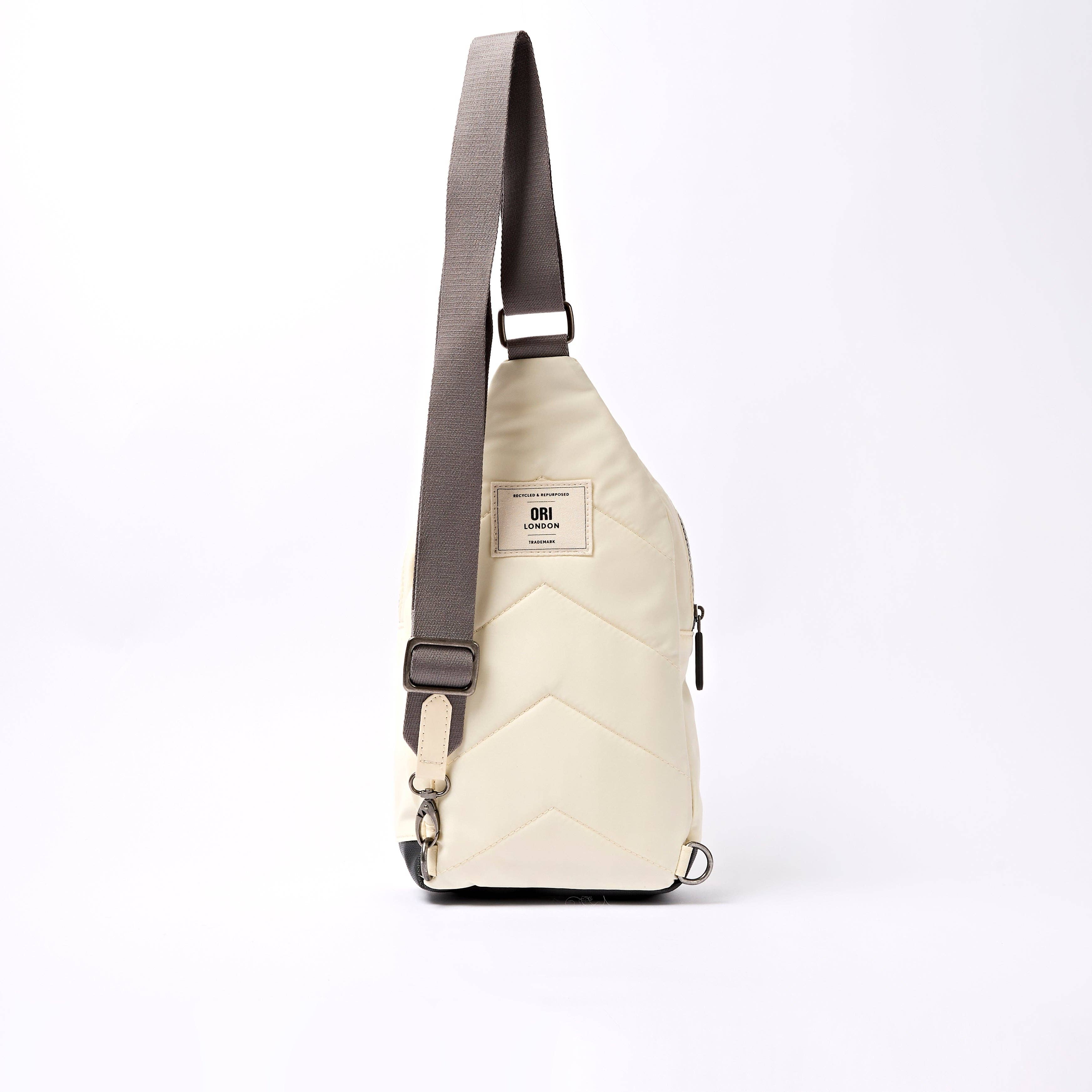 Willesden Sling Bag in Wax Paper Stripe Nylon: Large