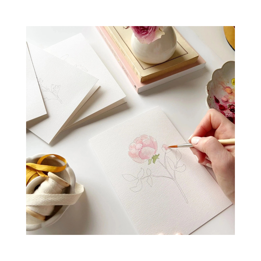 Garden Flowers Paintable Watercolor Notecard Set