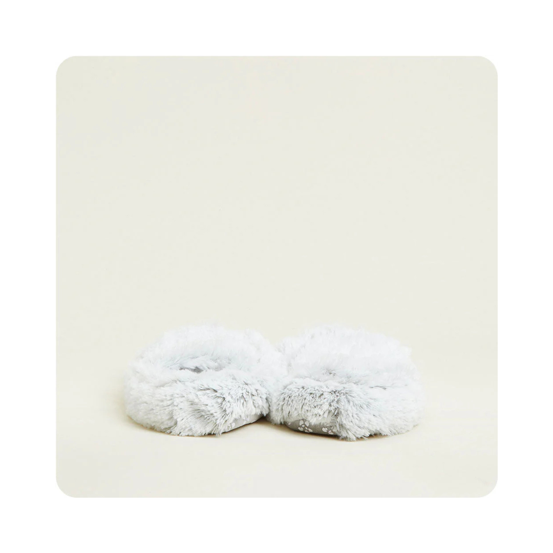 Warmies Gray Microwavable Soothing Scented  Faux Fur Slippers Size 6-10