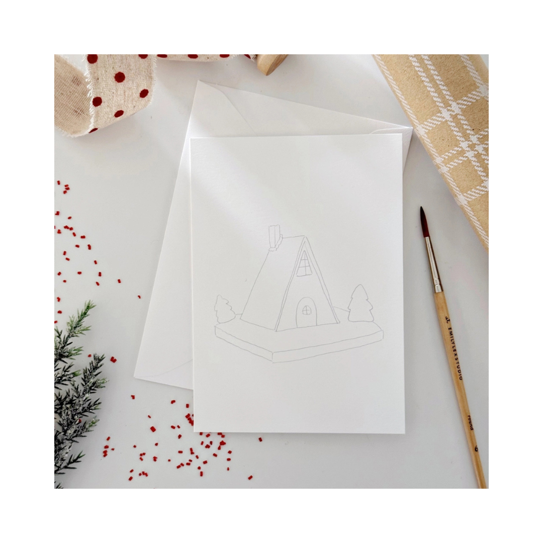 Gingerbread Paintable Notecards