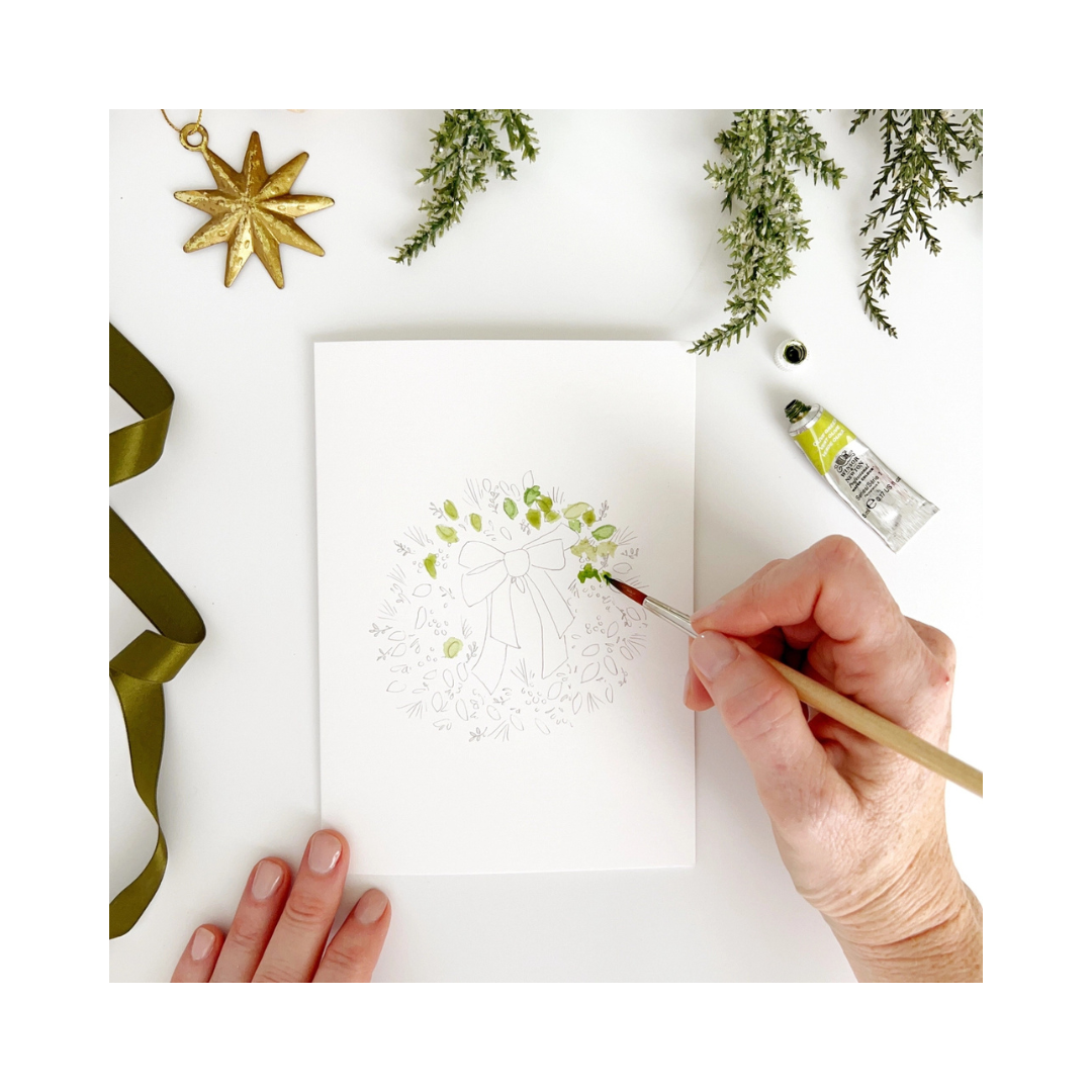 Wreaths Paintable Notecards