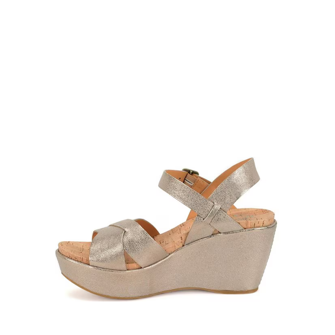 Gold Cork Ava Wedge Sandal