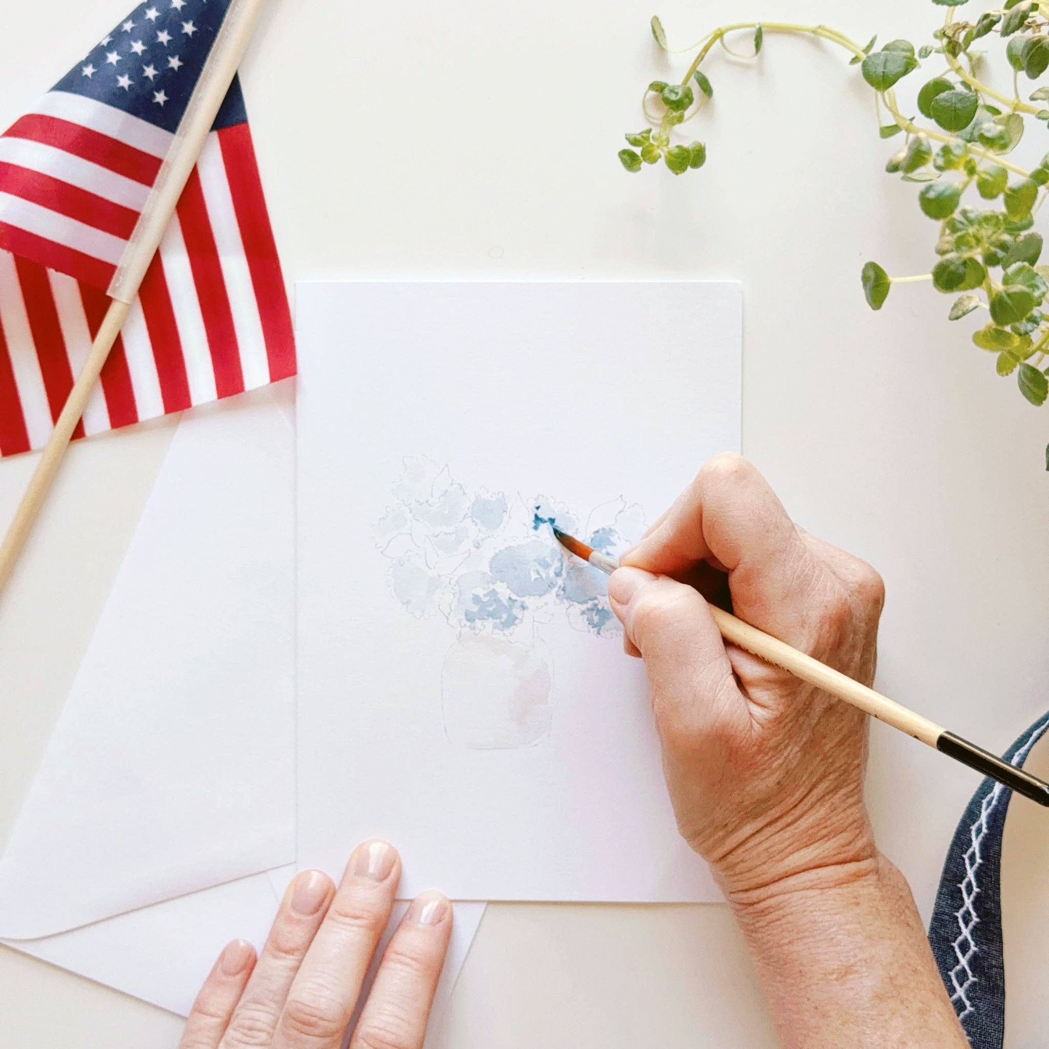 Americana paintable watercolor notecard set