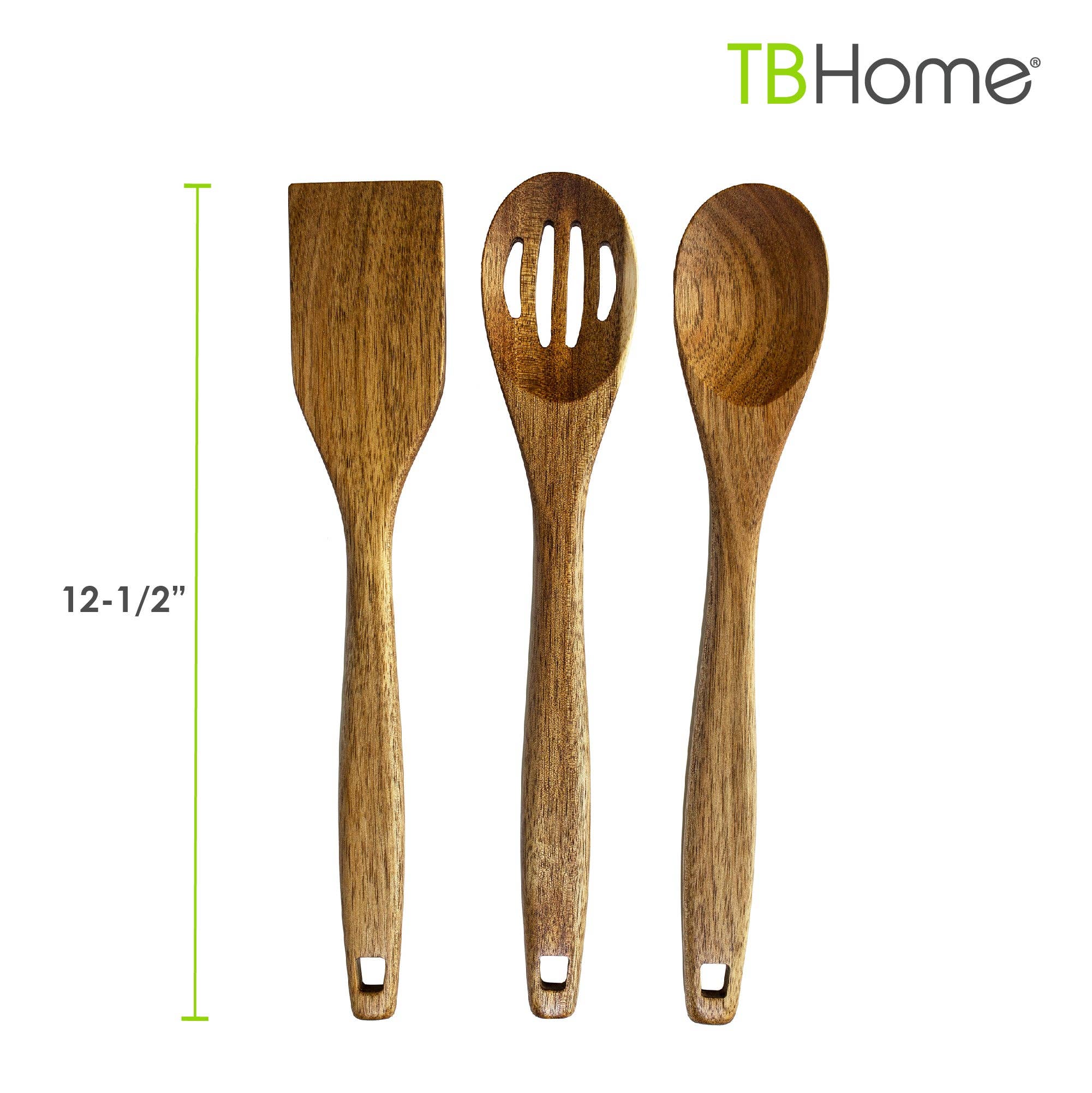 TB Home® 3-Piece Acacia Wood Cooking Utensil Set