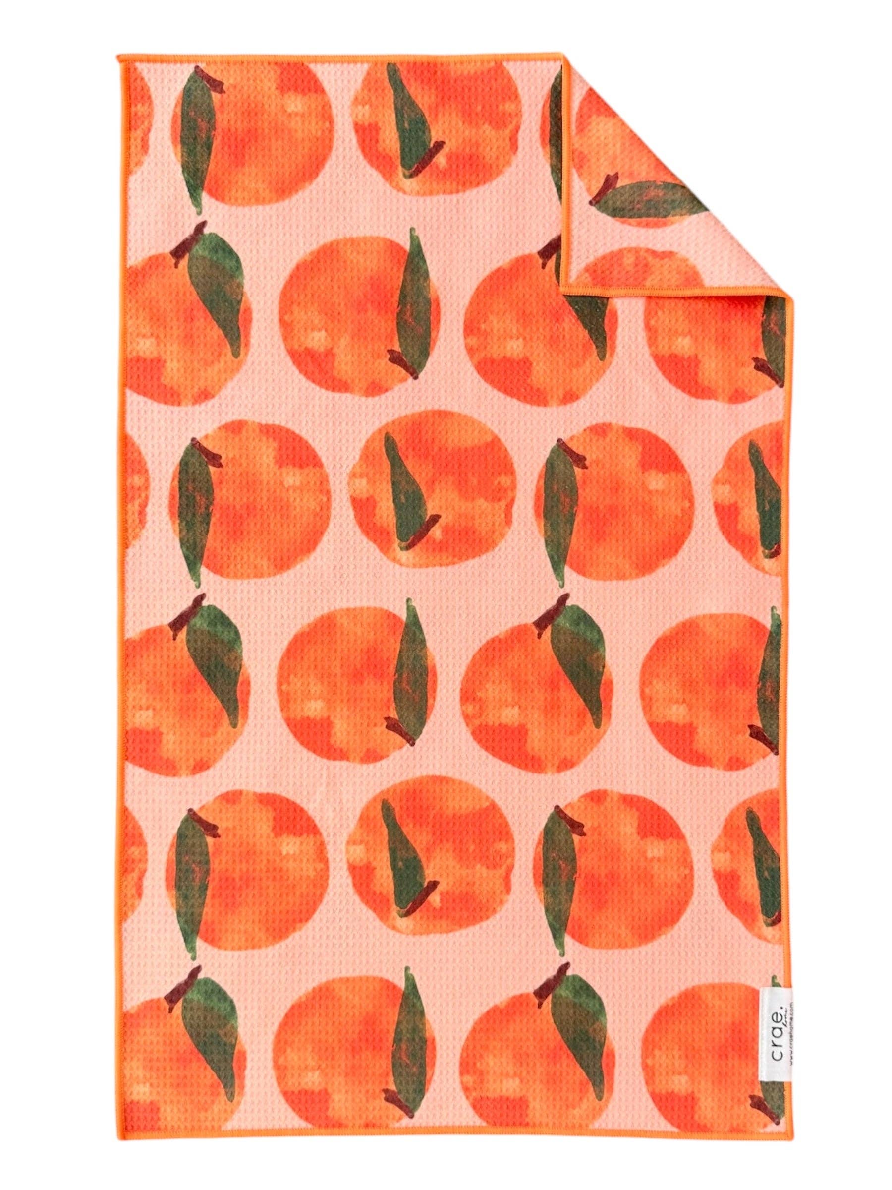 Orange Moons: Double-Sided Hand Towel: Orange / 17x27 in / Hand Towel