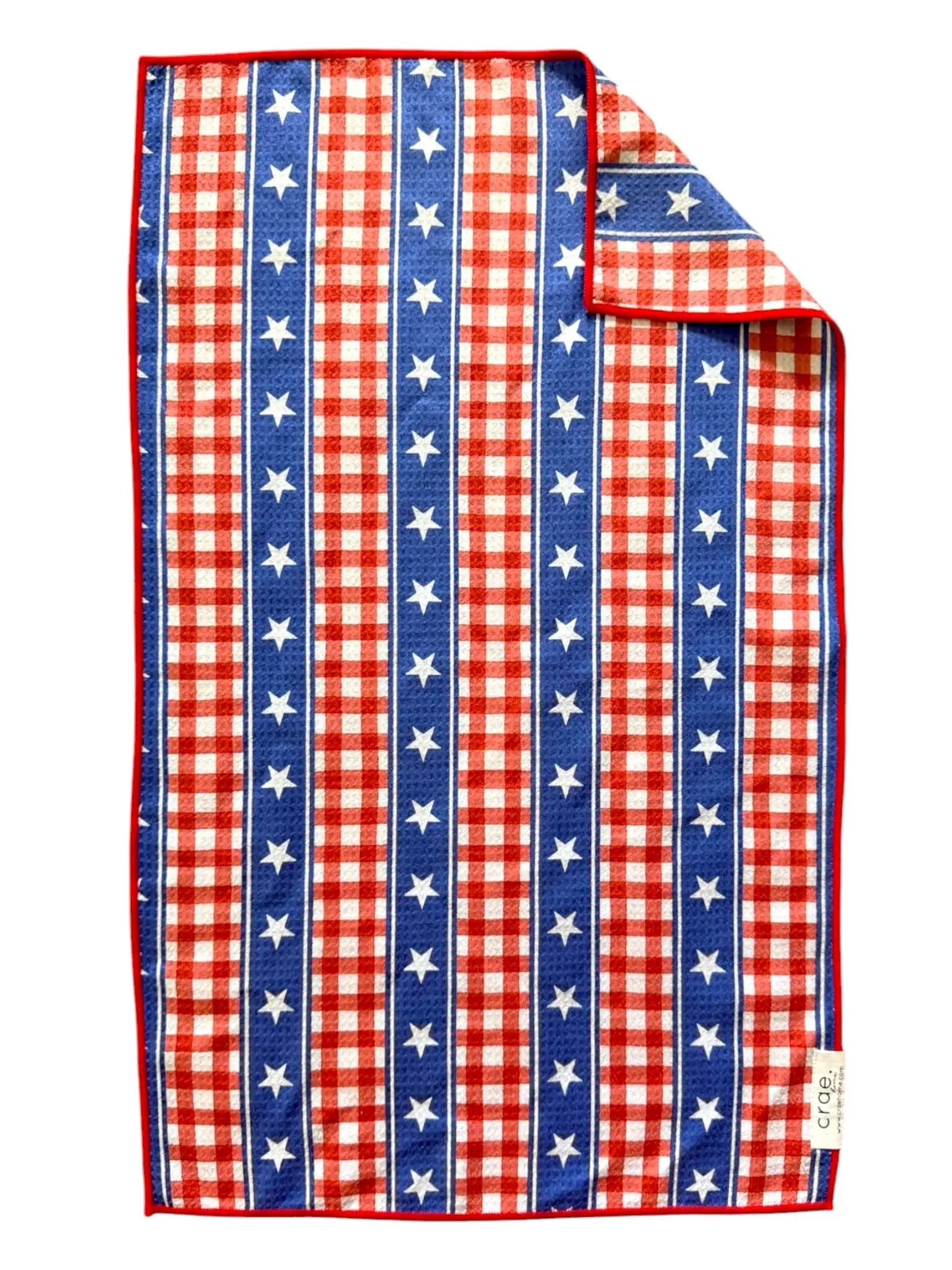Heritage Stripe: Double-Sided Hand Towel: Blue/Red / Hand Towel (17 in x 27 in)