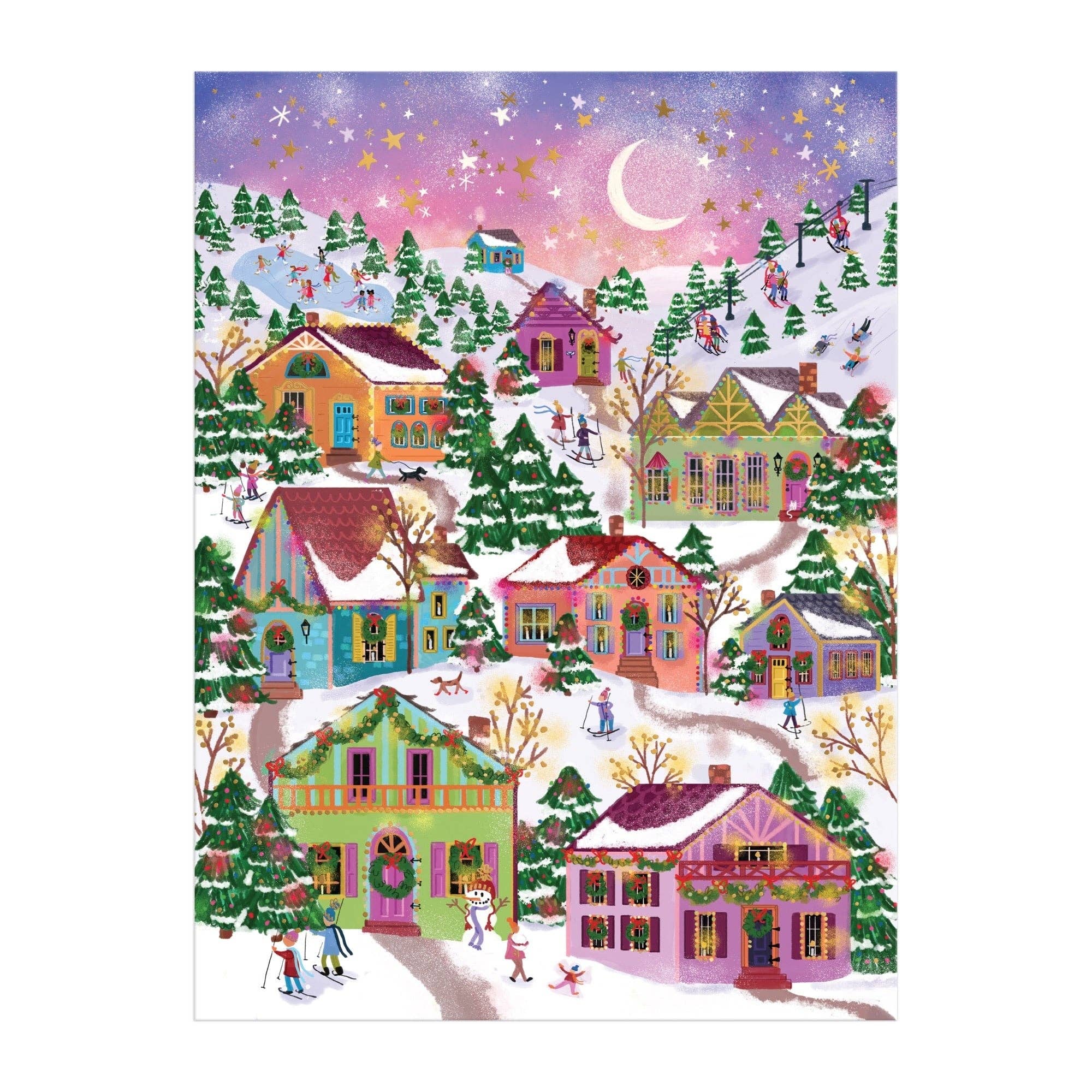 Joy Laforme Snowcap Village 1000 Piece Foil Puzzle