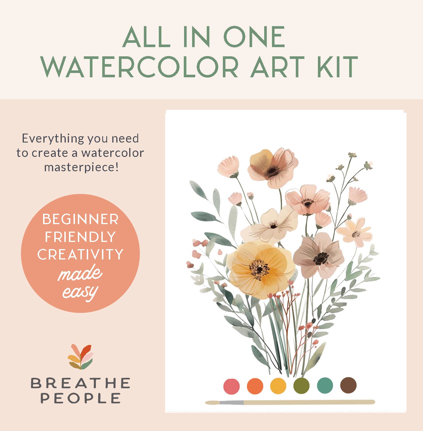 All-In-One Beginner Watercolor Kit - Wildflowers