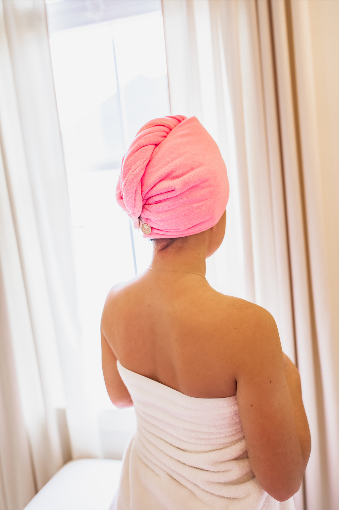 Towel Hair Wrap: Pink