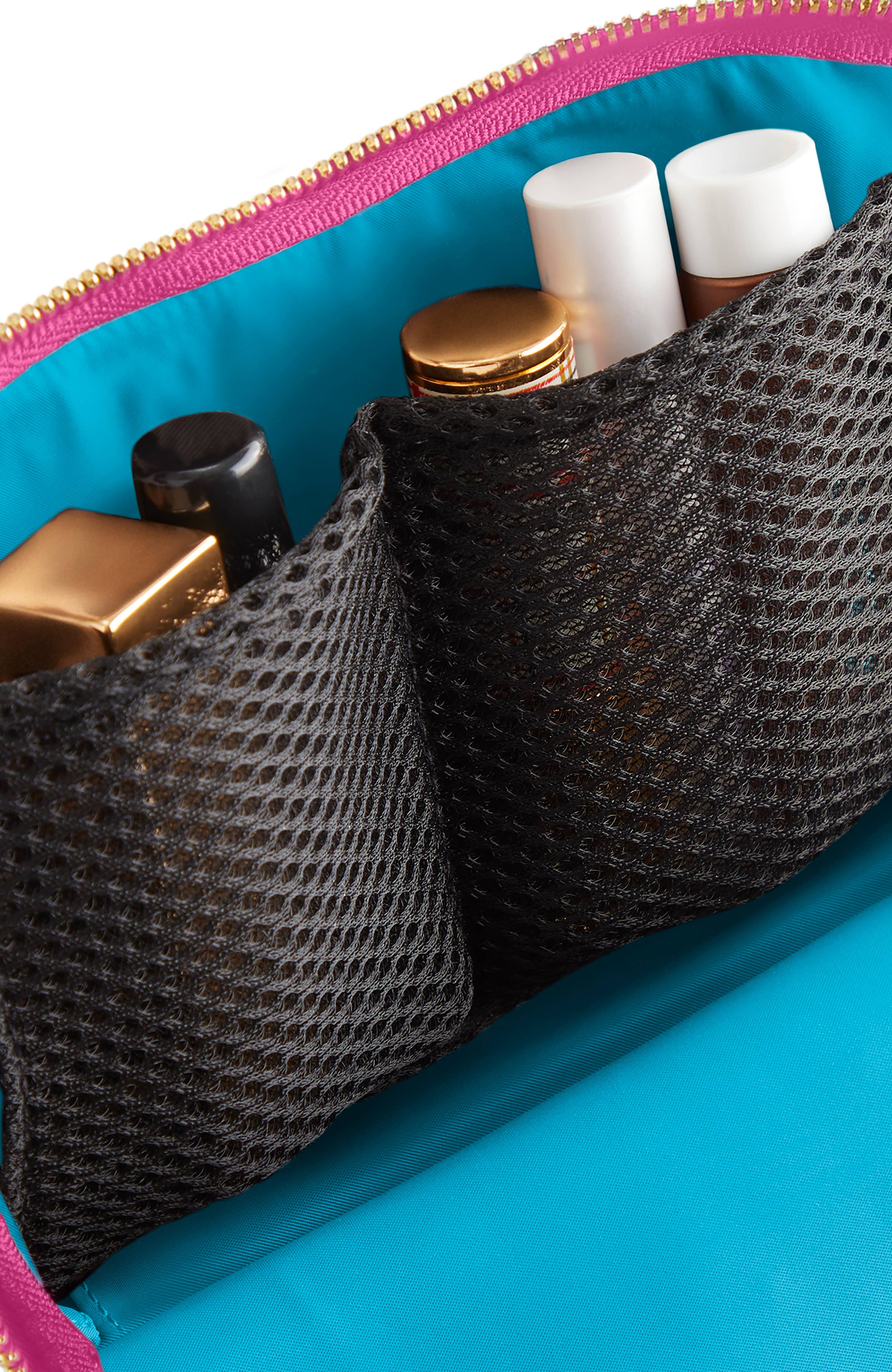 Everyday Makeup Bag - Machine Washable Small Cosmetic Bag, : Black/Pink / Nylon / Everyday Makeup Bag