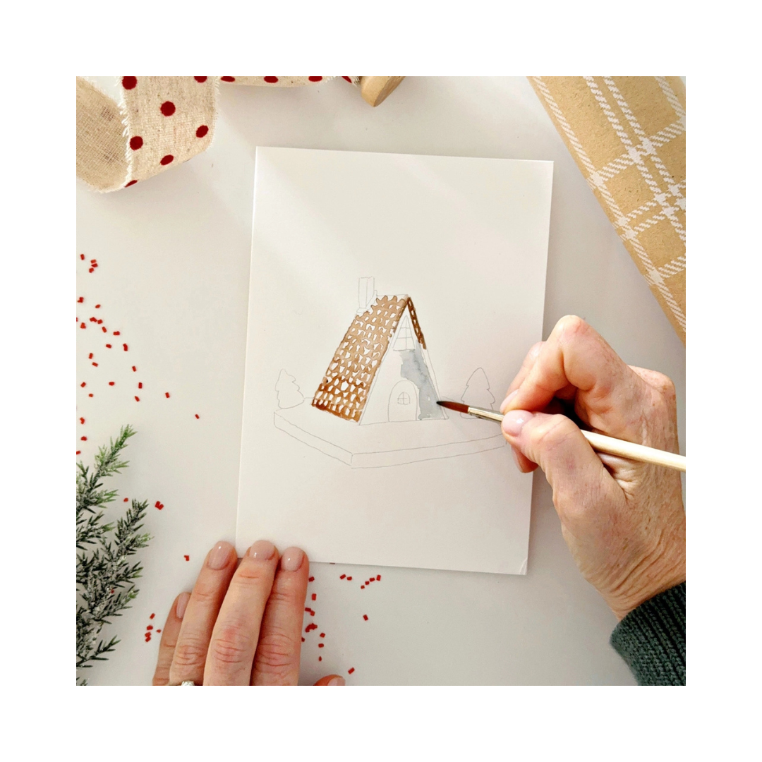 Gingerbread Paintable Notecards