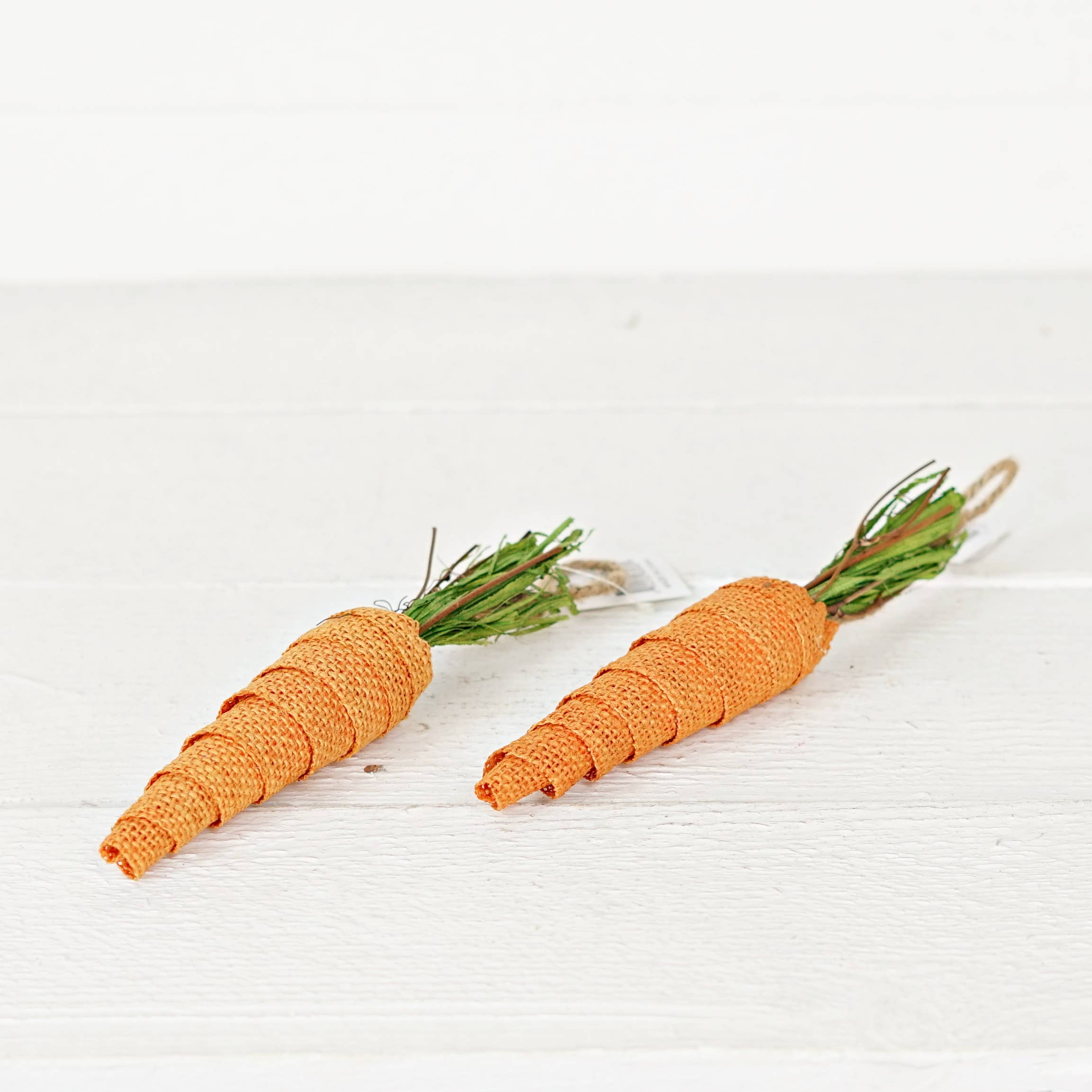 ISB68980- Burlap Carrot Ornament 8" x 1.5" size