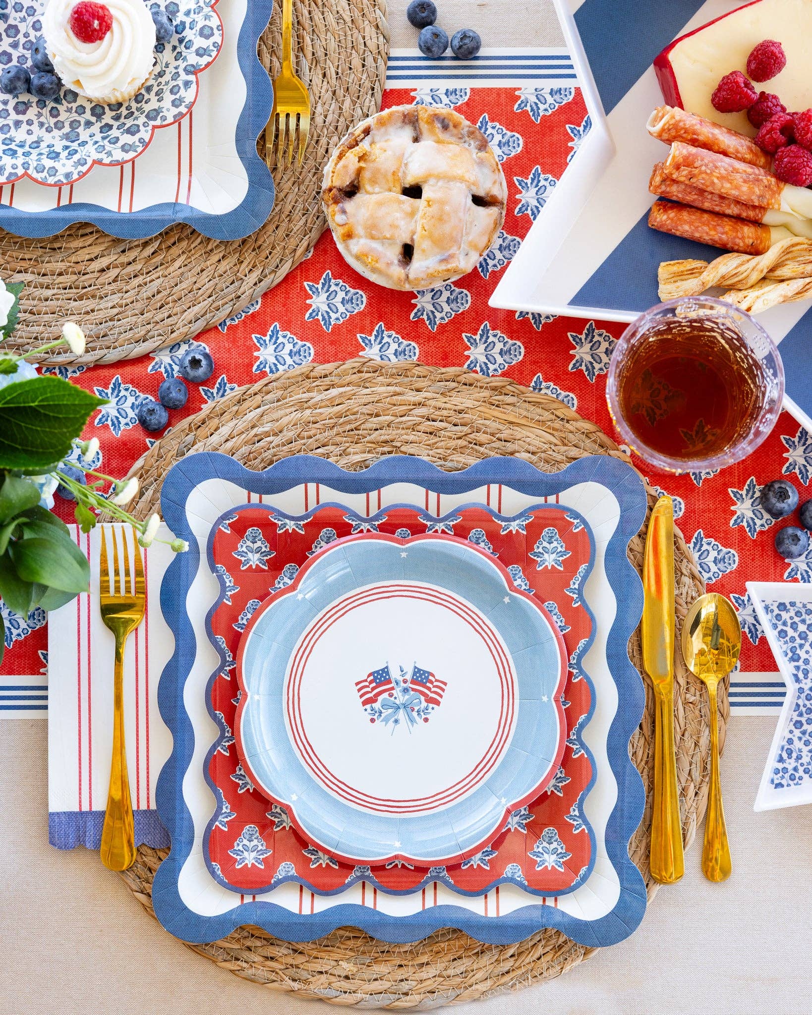 Red Striped Paper Dinner Napkin