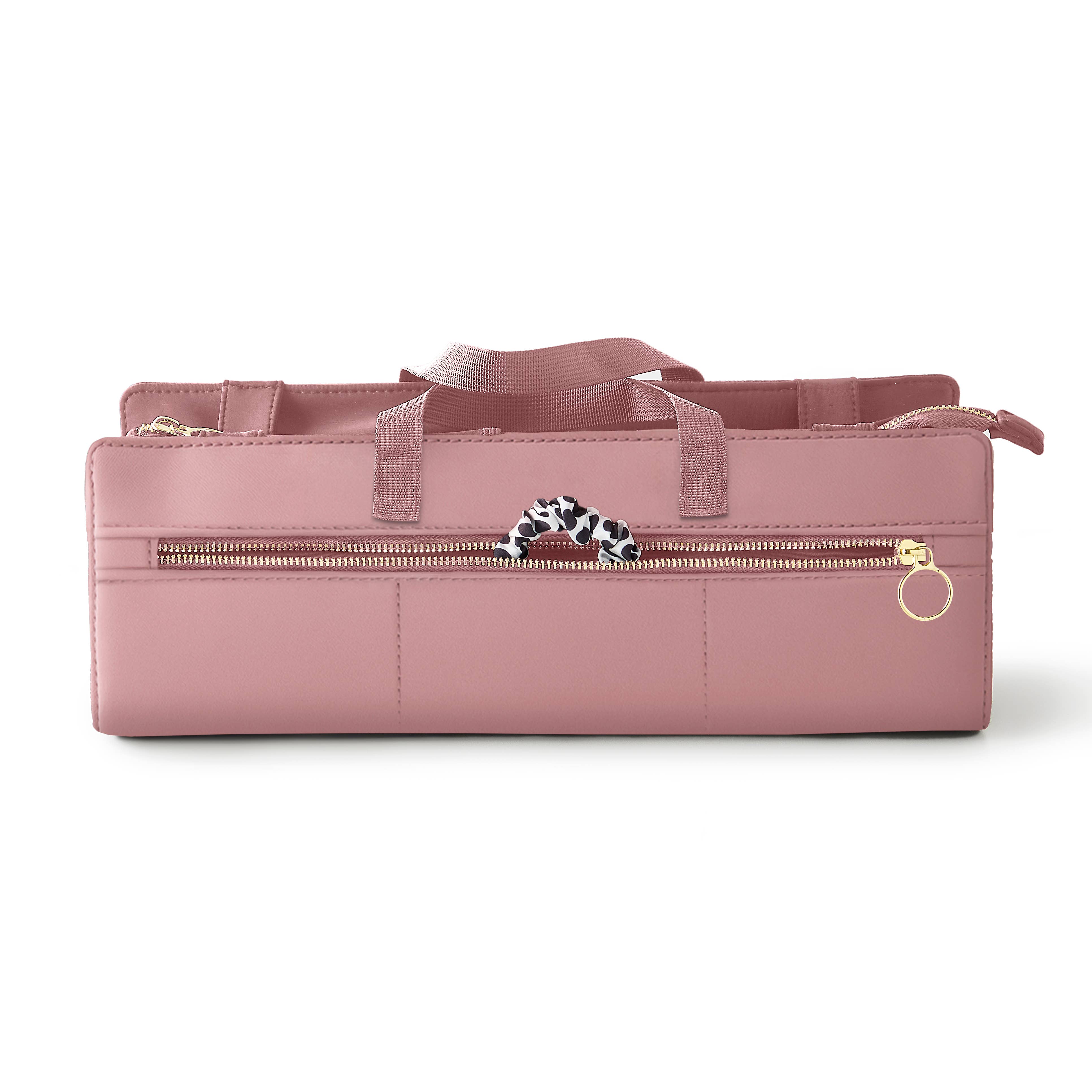 Heat-Resistant Machine Washable Hair Tools Bag: Black/Pink