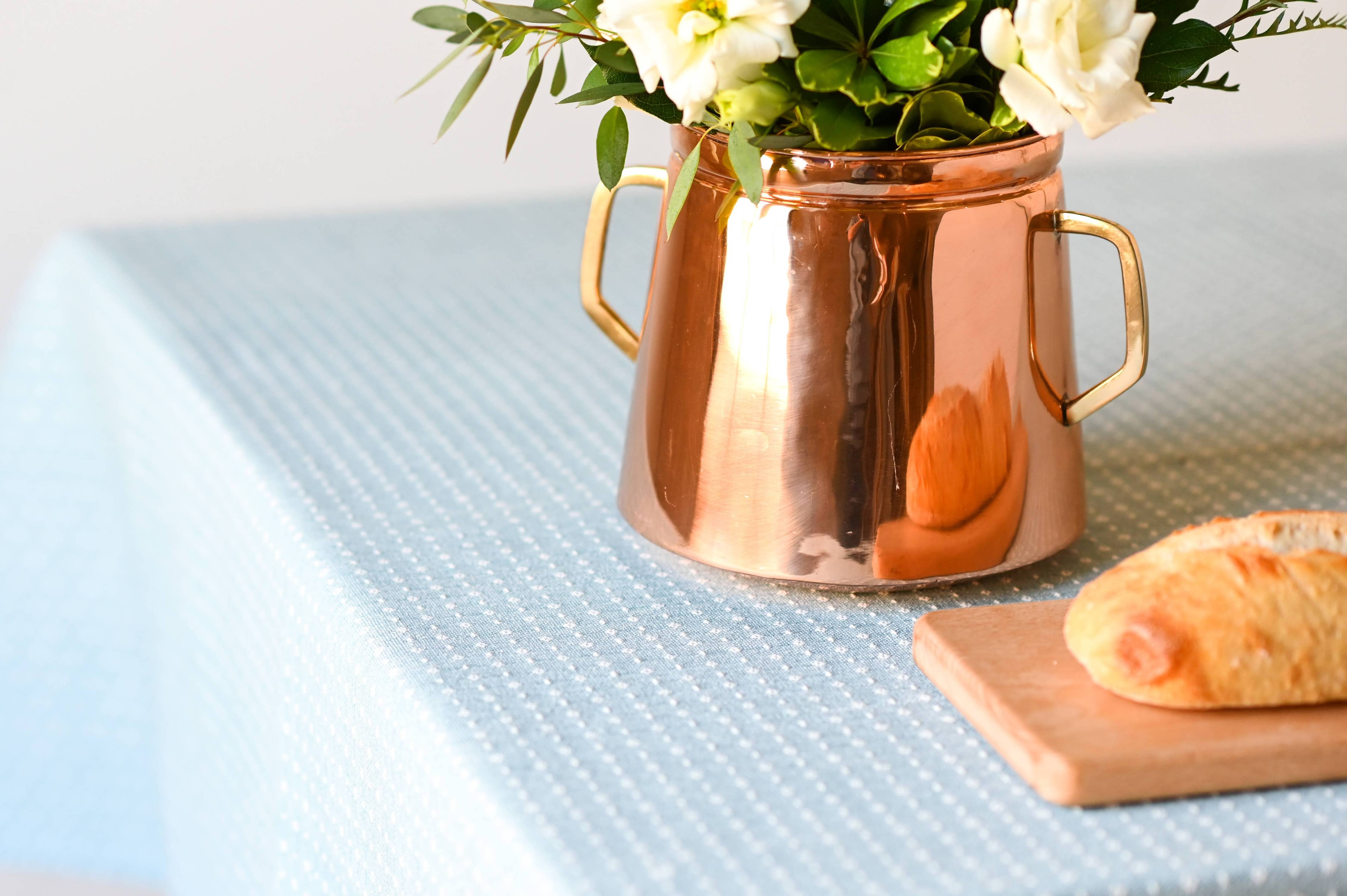 Blue Dotted Tablecloth: 60" x 90"