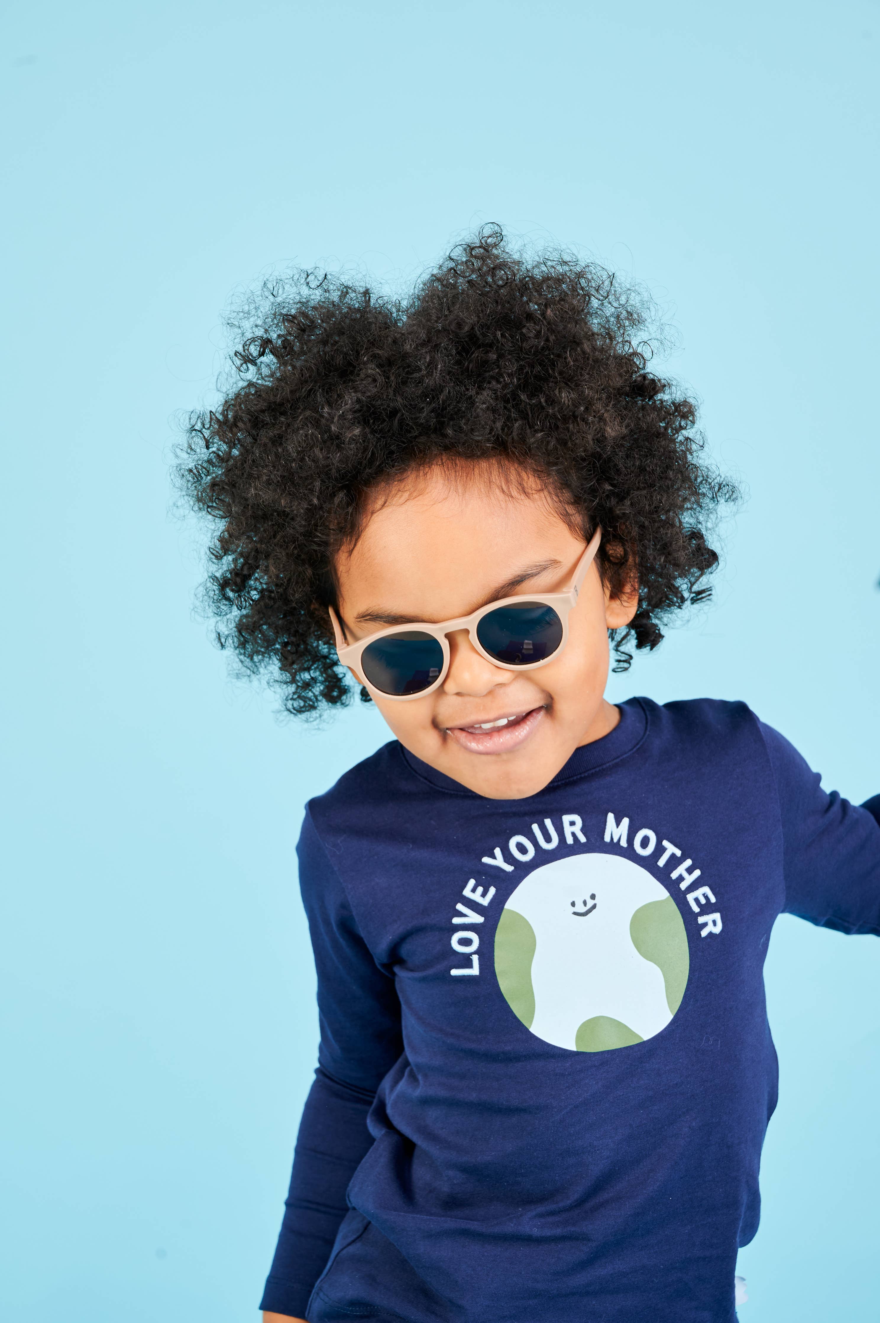 Kids Eco Collection: Keyhole Sunglasses in Soft Sand: Ages 3-5