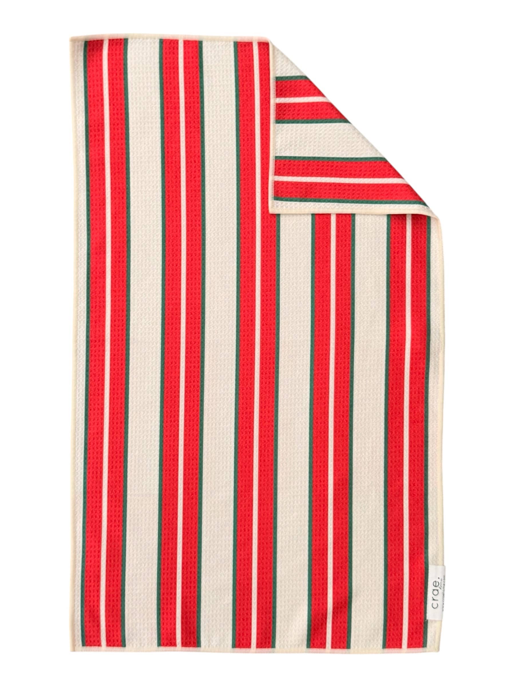 Crae.Home - Comet: Double-Sided Hand Towel - Cream/Red / Hand Towel (17 in x 27 in)