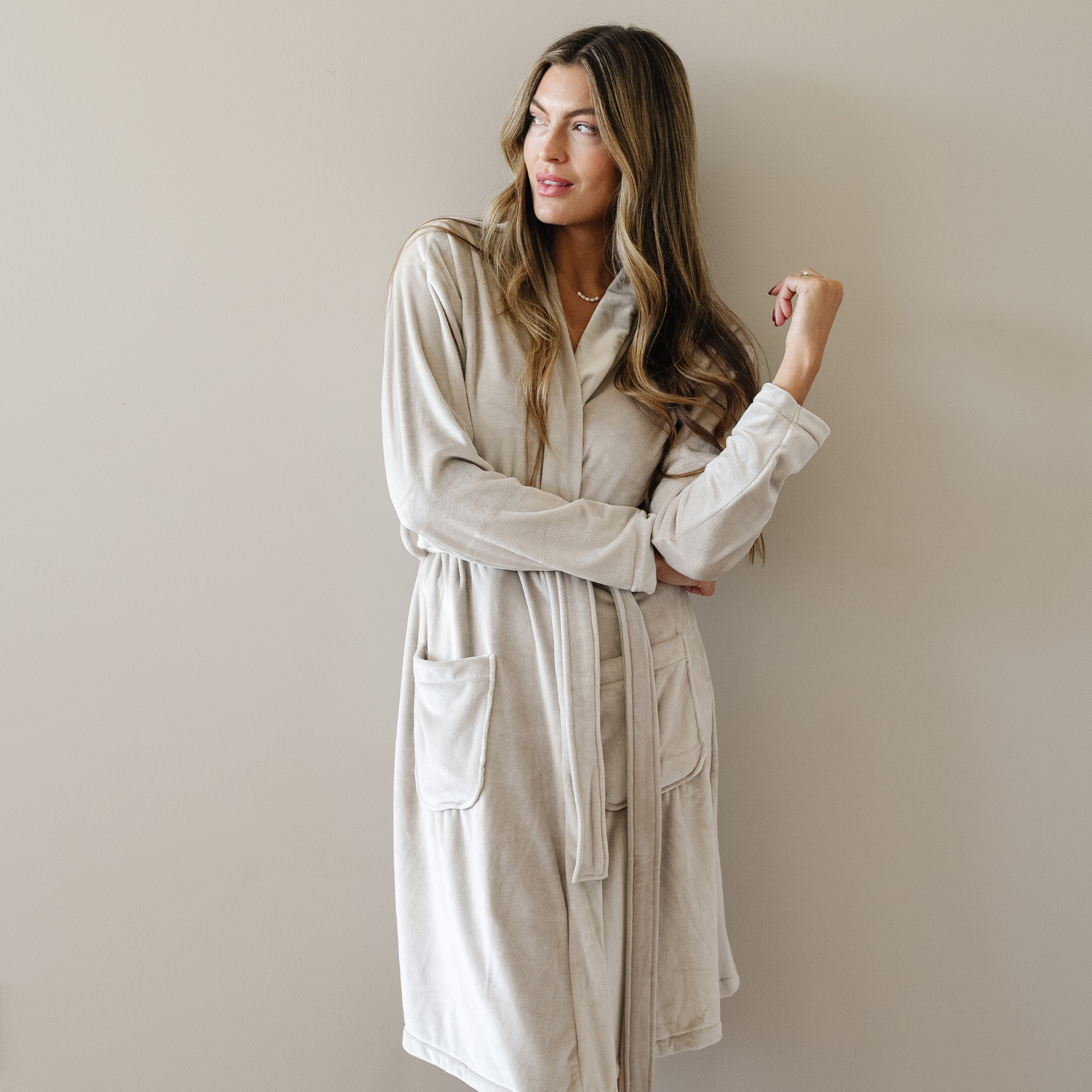 MINKY STRETCH LUXE ROBES: Charcoal / Small