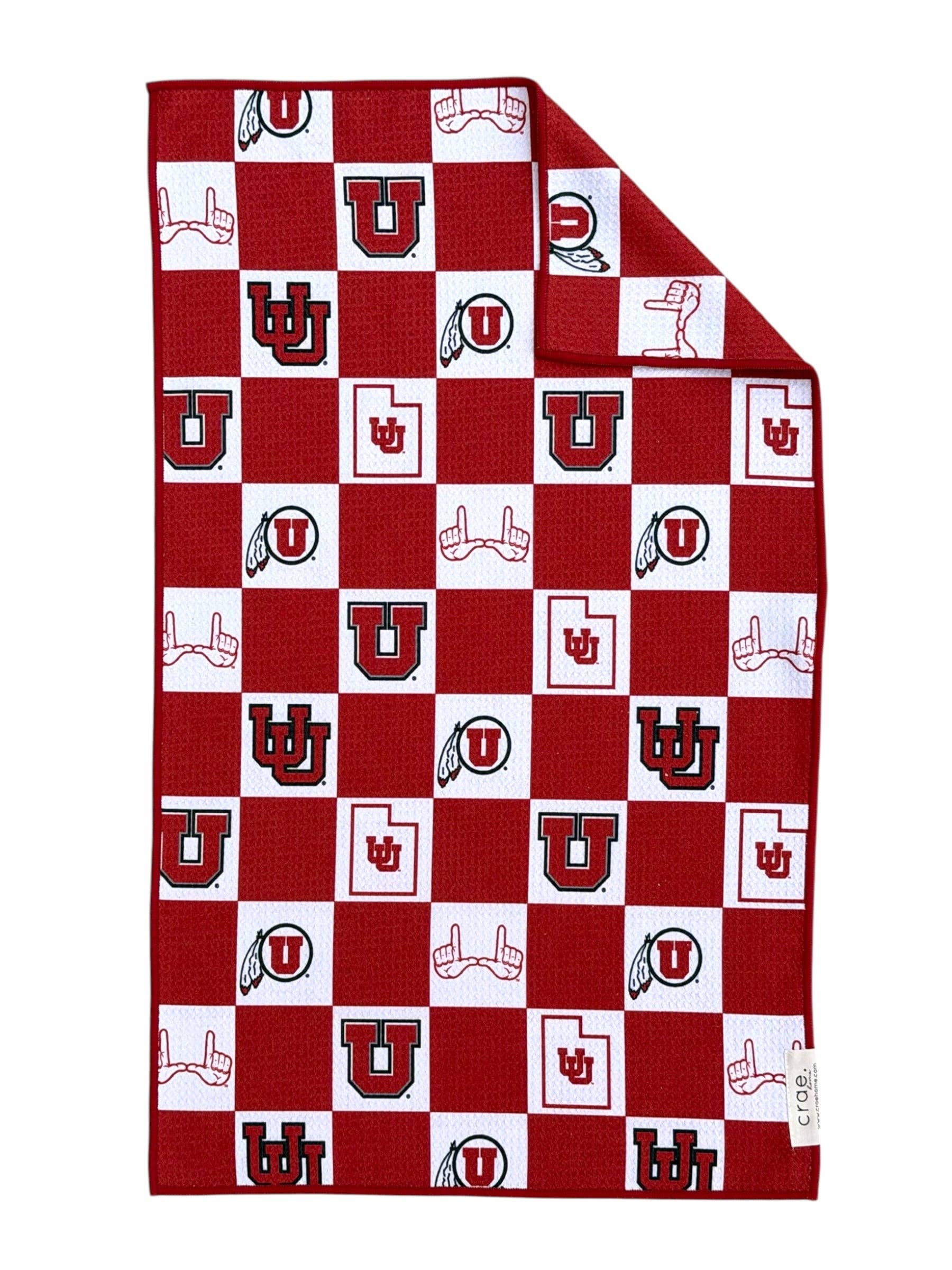 Rise Up Utes: Double-Sided Hand Towel: White/Red / Hand Towel (17 in x 27 in)