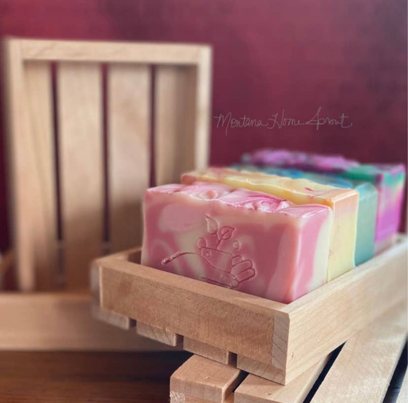 12 ct. natural wood gift tray for small gift sets: Red alder