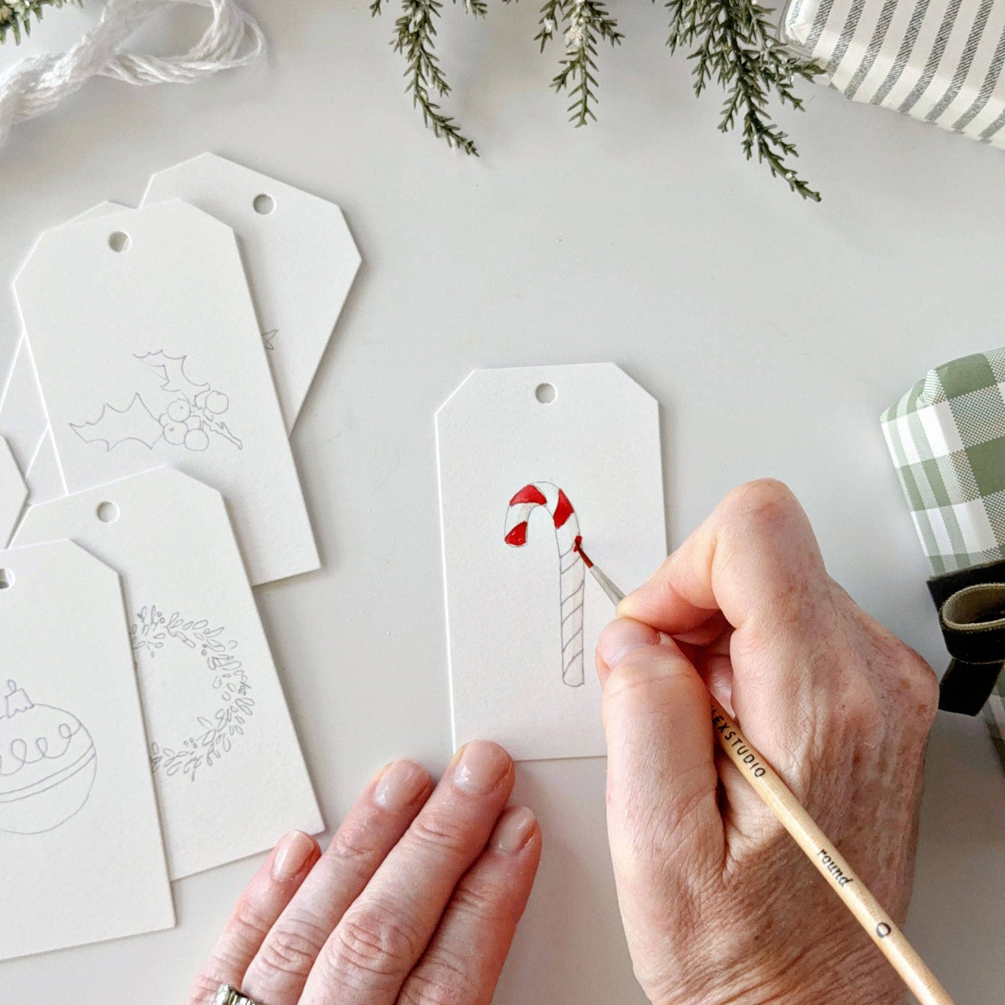 Classic christmas paintable gift tags