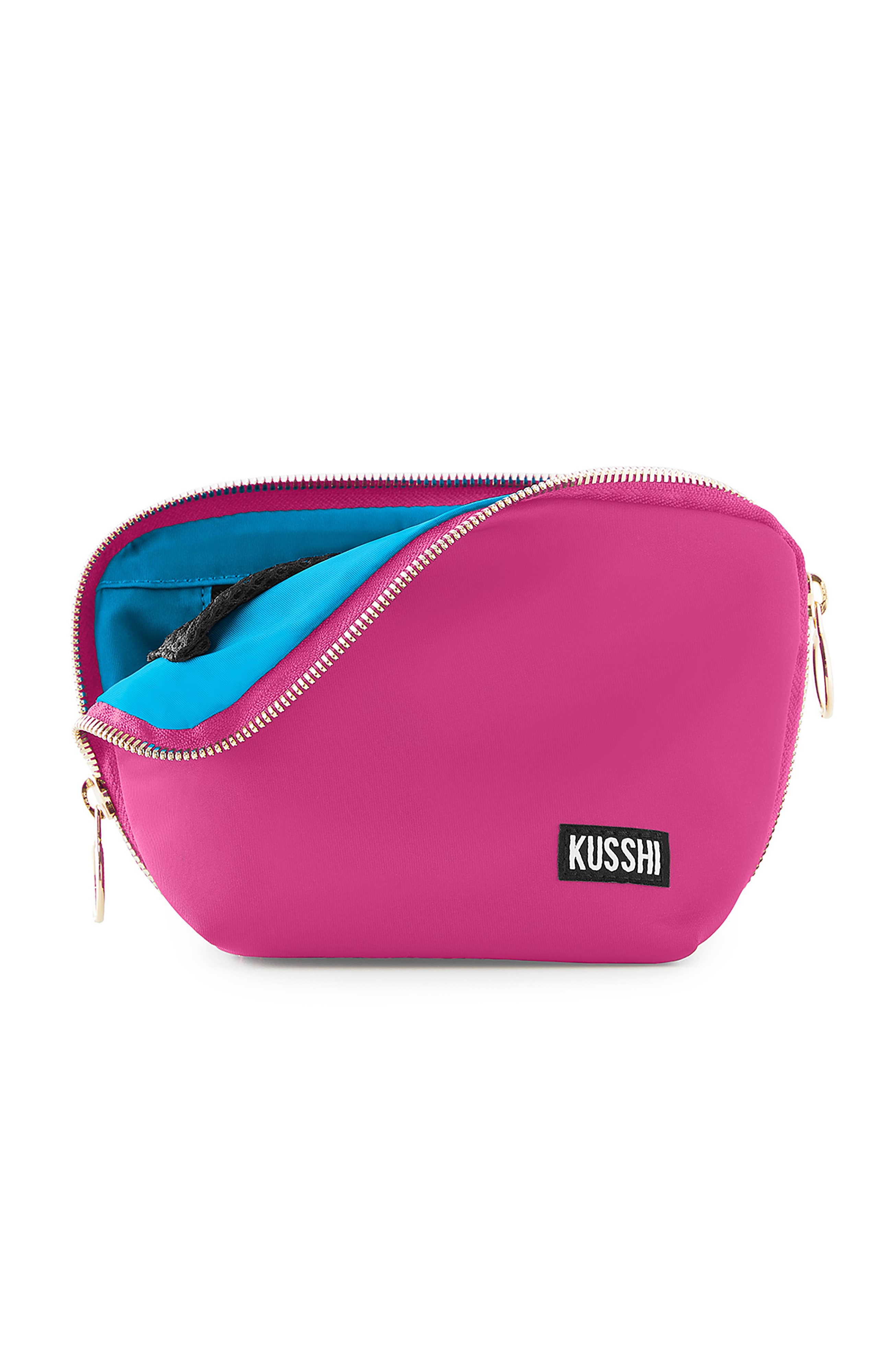Everyday Makeup Bag - Machine Washable Small Cosmetic Bag, : Navy/Pink / Nylon / Everyday Makeup Bag